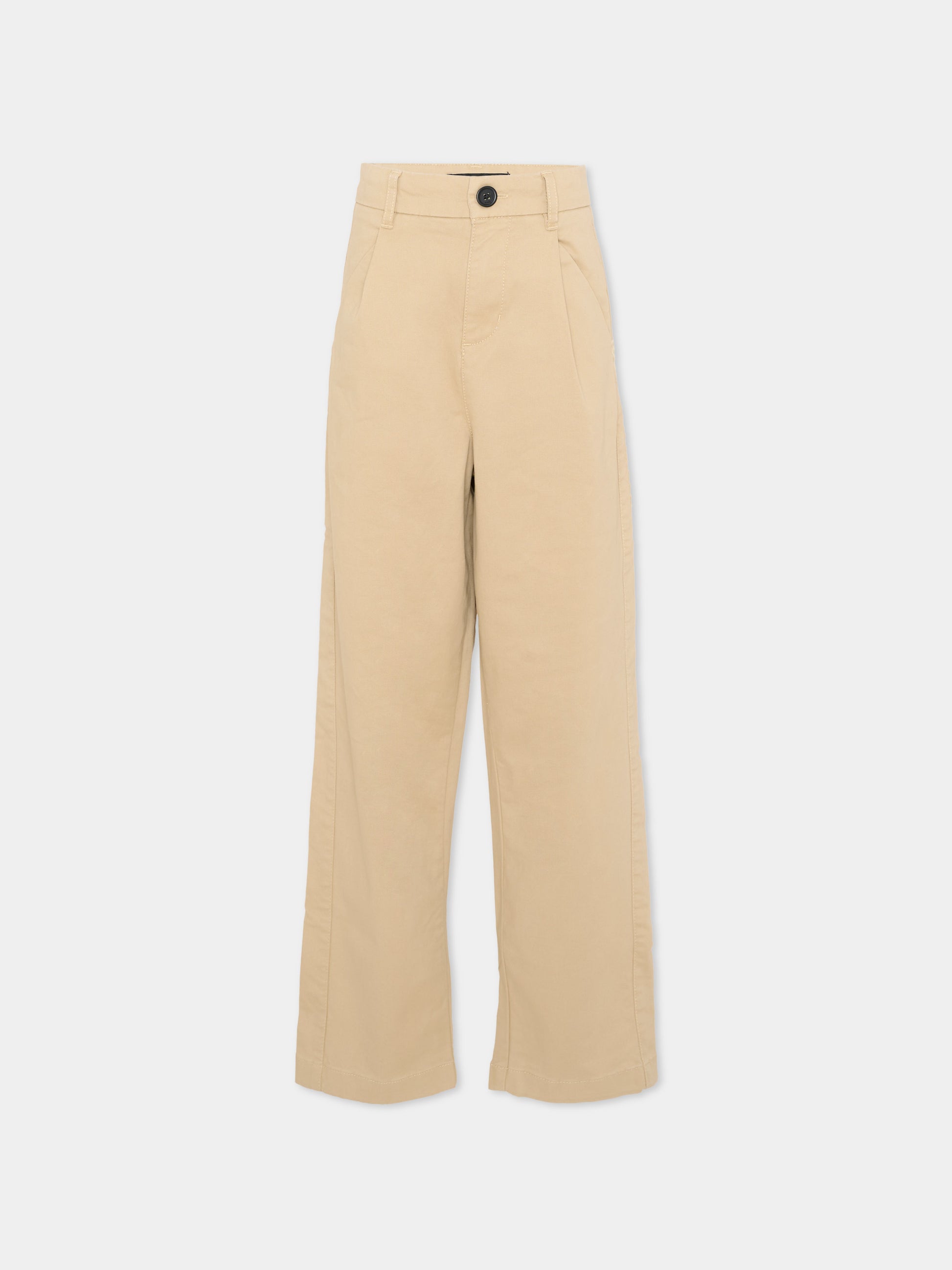 Pantaloni beige per bambino con logo,Karl Lagerfeld Kids,Z30422 296