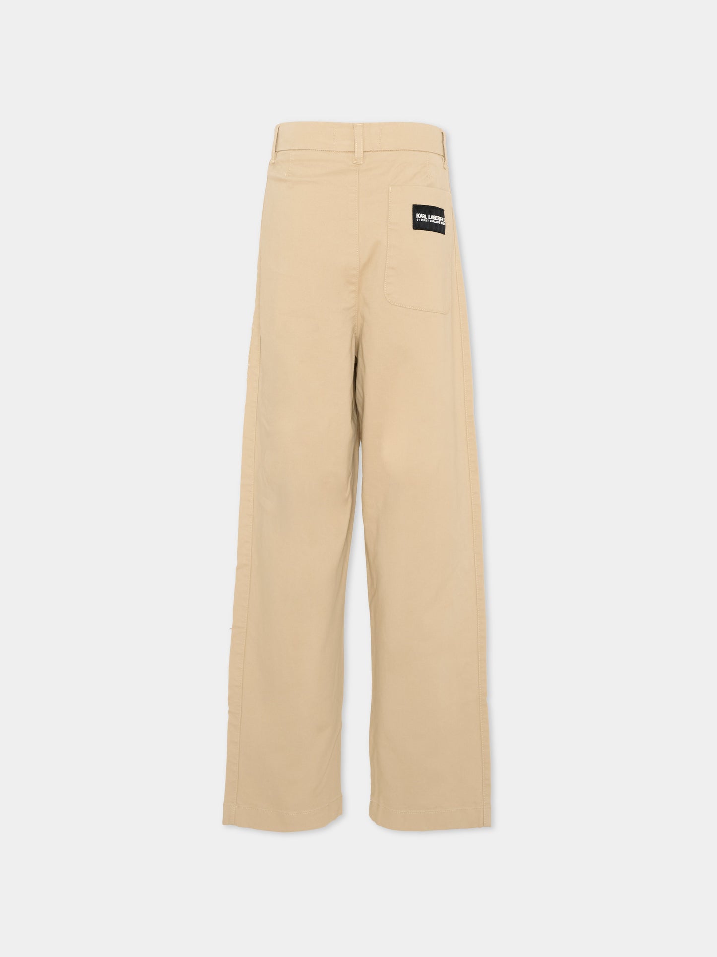Pantaloni beige per bambino con logo,Karl Lagerfeld Kids,Z30422 296