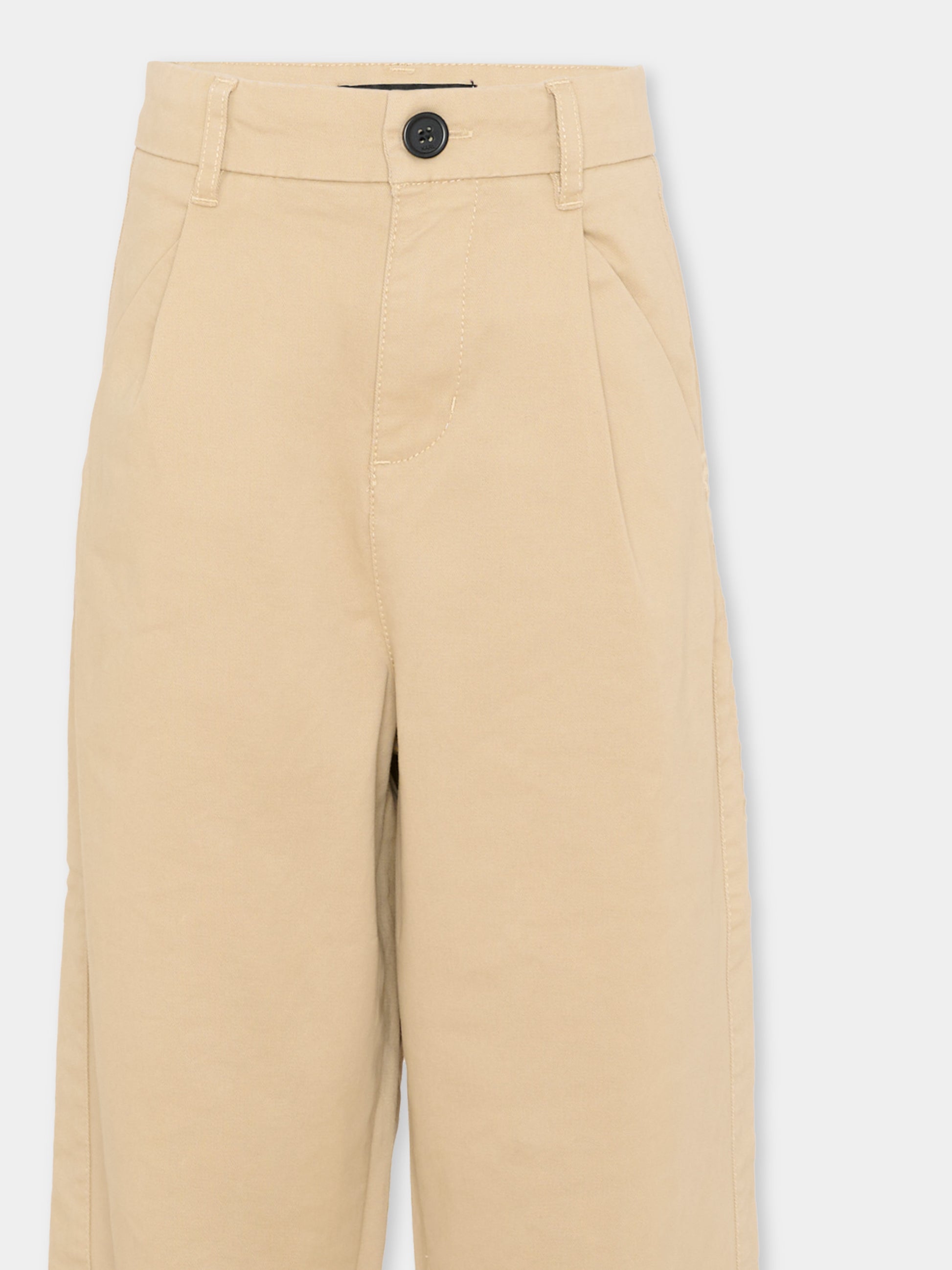 Pantaloni beige per bambino con logo,Karl Lagerfeld Kids,Z30422 296