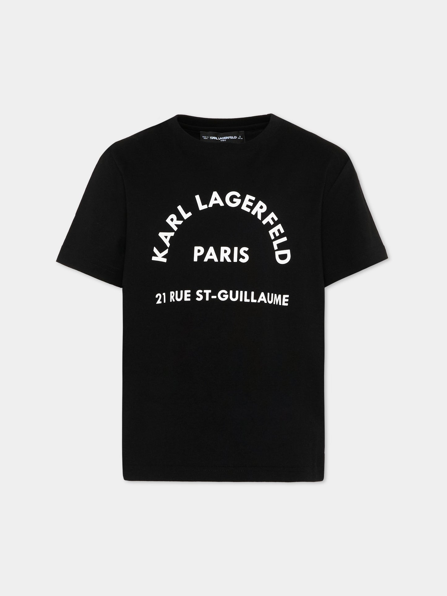 T-Shirt nera per bambino con logo,Karl Lagerfeld Kids,Z30439 09B