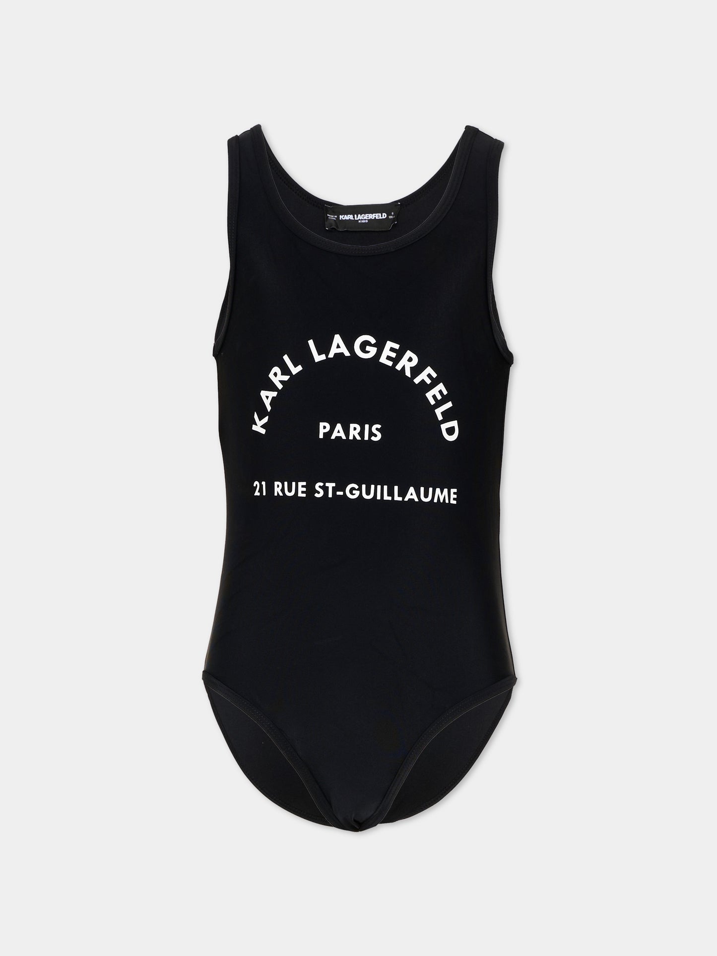 Costume intero nero per bambina con logo,Karl Lagerfeld Kids,Z30444 09B