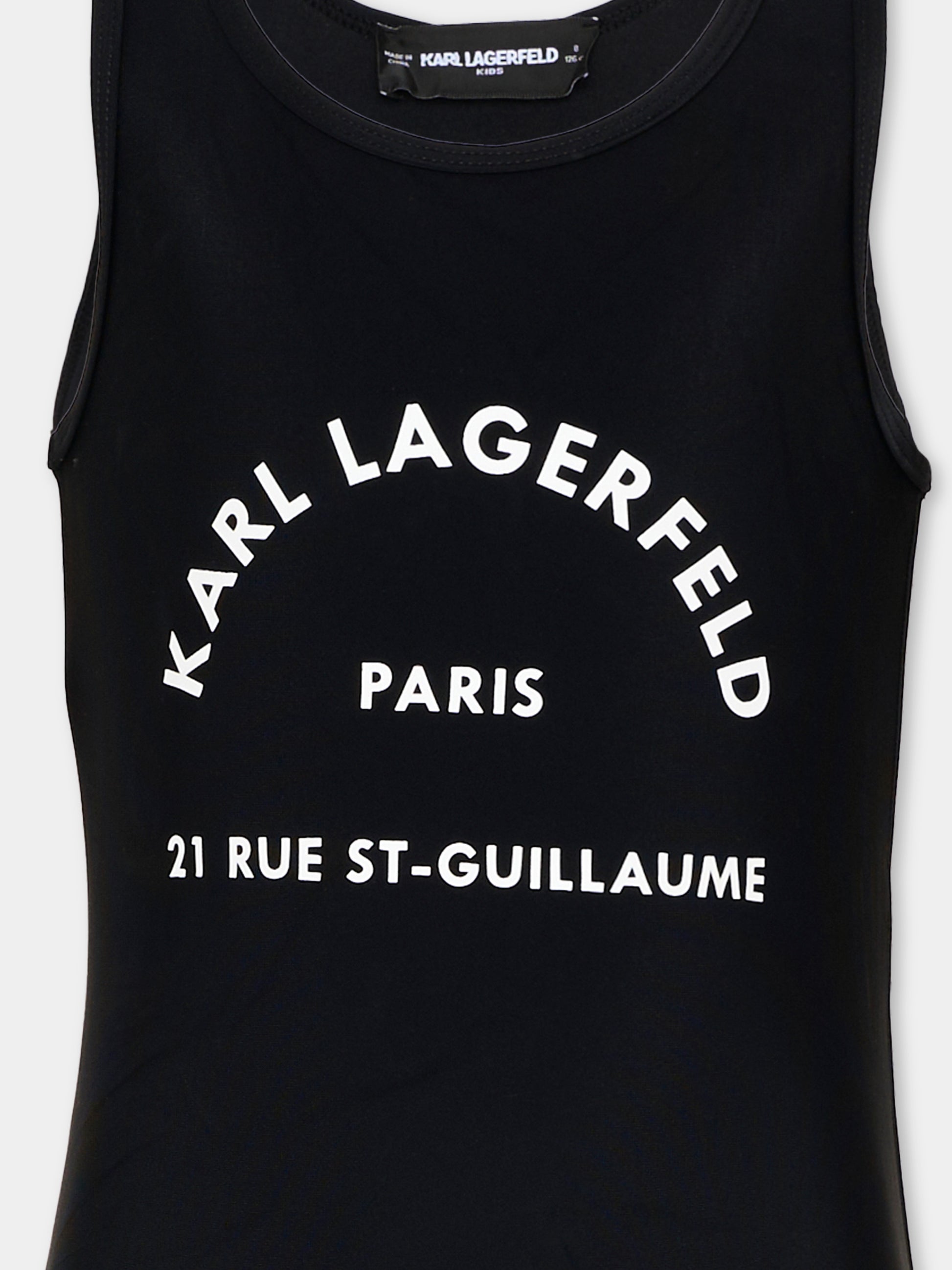 Costume intero nero per bambina con logo,Karl Lagerfeld Kids,Z30444 09B