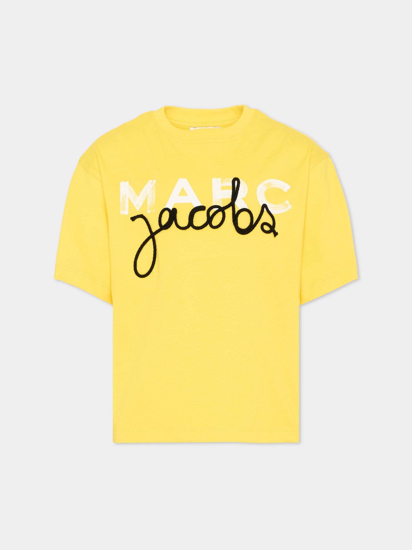 T-Shirt gialla per bambini con logo,Marc Jacobs,W60455 526