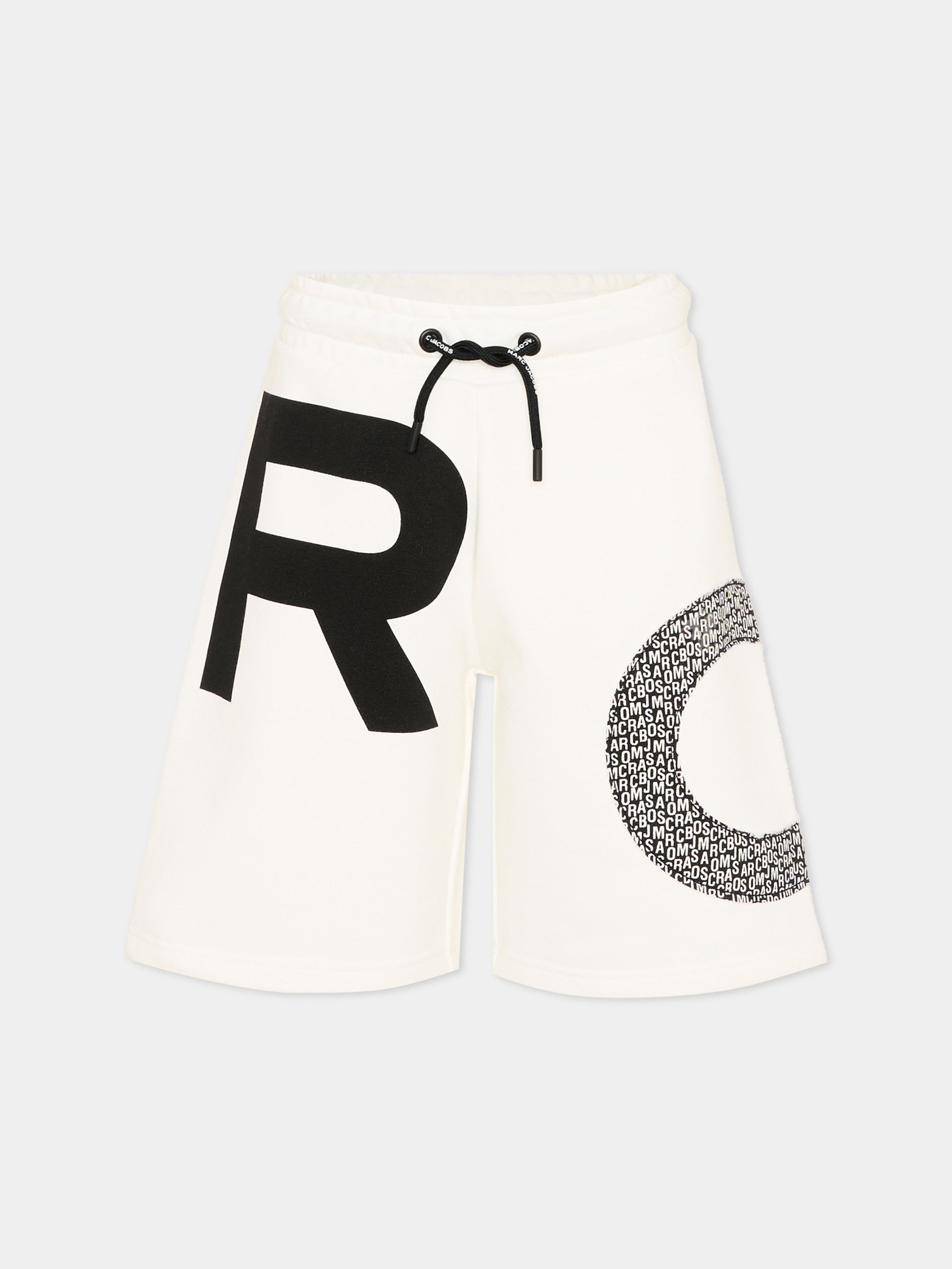 Shorts sportivi avorio per bambino con logo,Marc Jacobs,W60483 126
