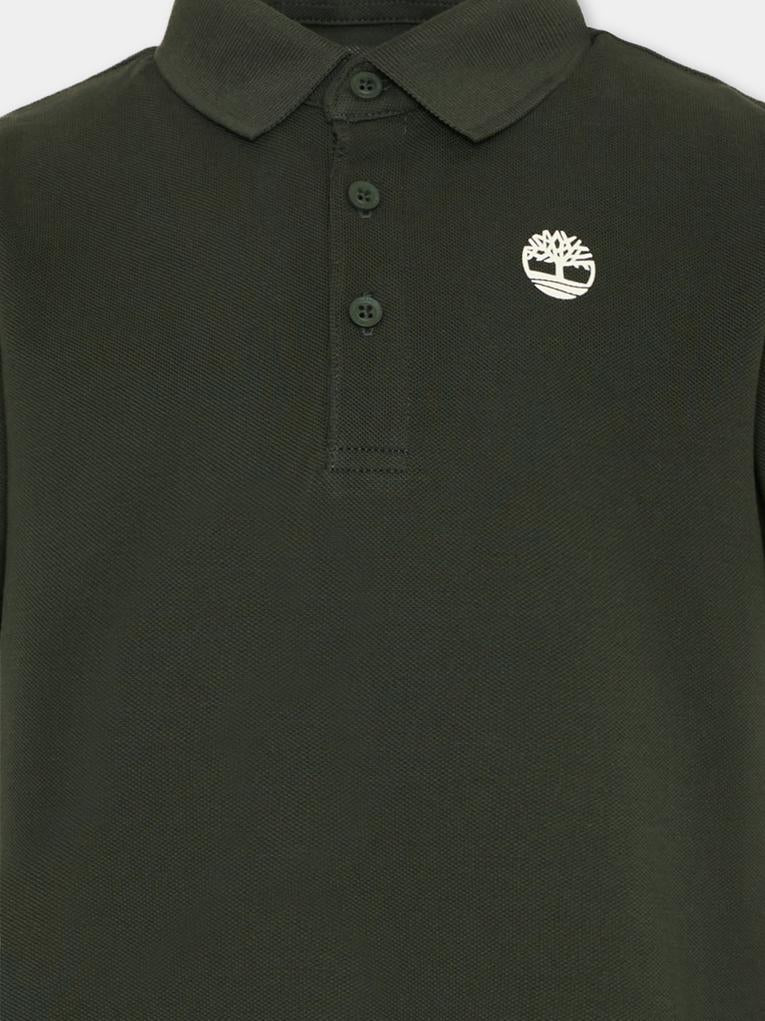 Polo verde per bambino con Tree Logo,Timberland,T60437 72A