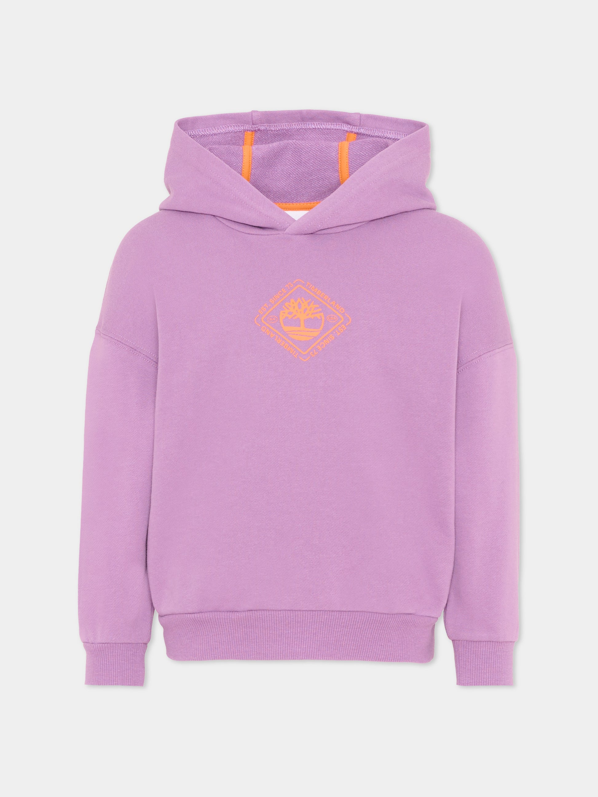 Felpa lilla per bambino con logo,Timberland,T60443 48C