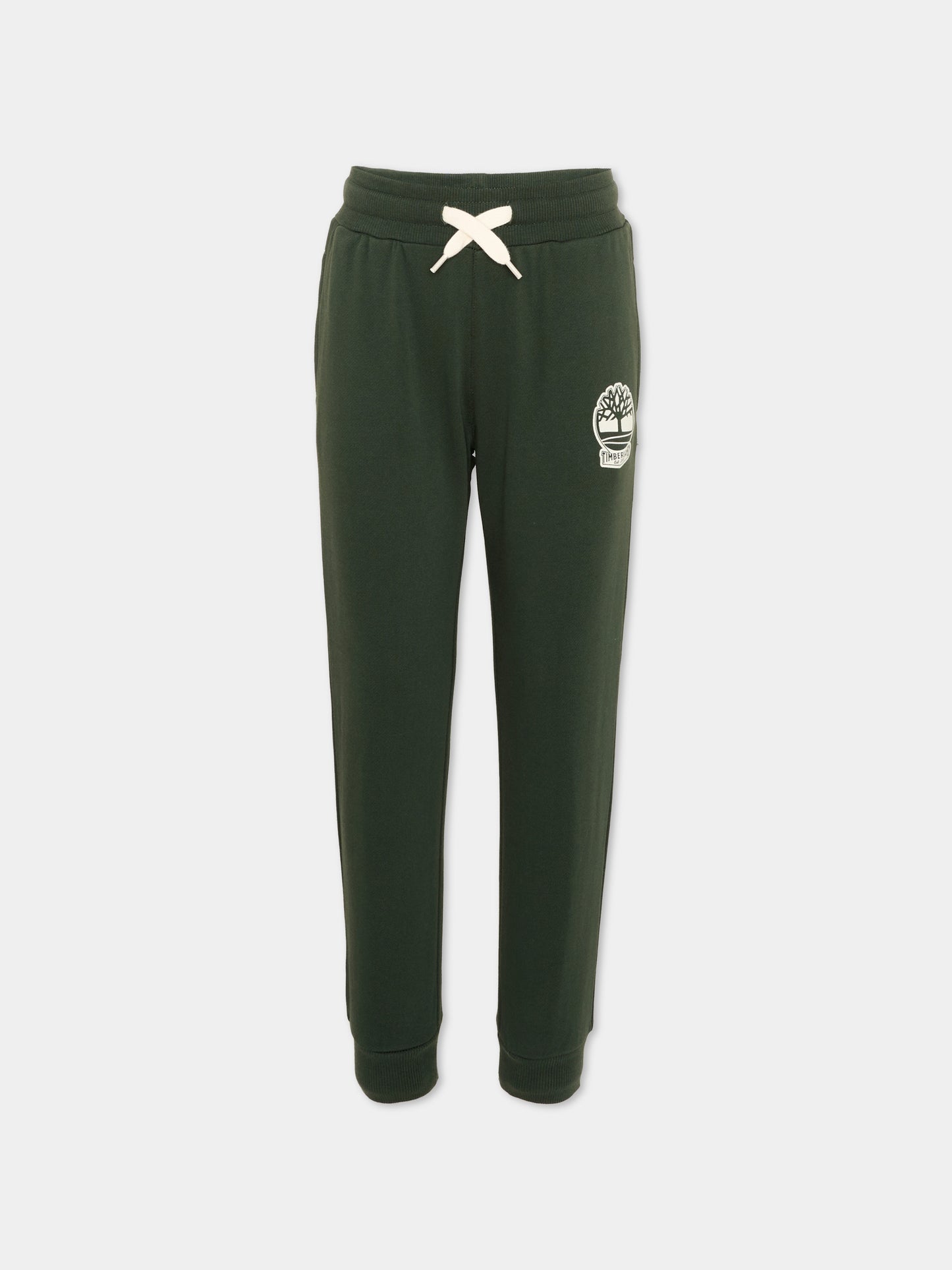 Pantaloni sportivi verdi per bambino con logo,Timberland,T60461 72A