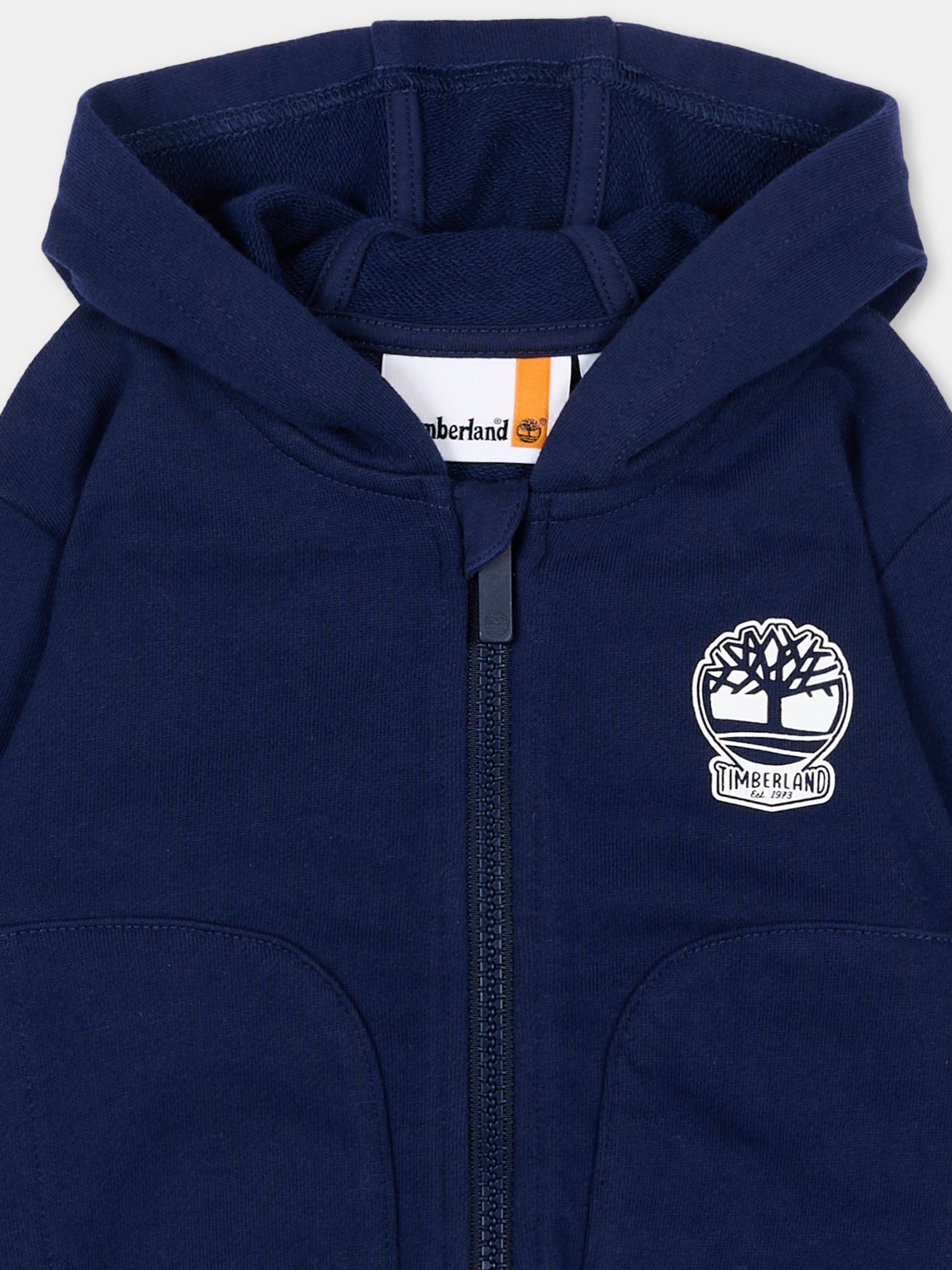 Felpa blu per neonato con logo,Timberland,T60487 84N