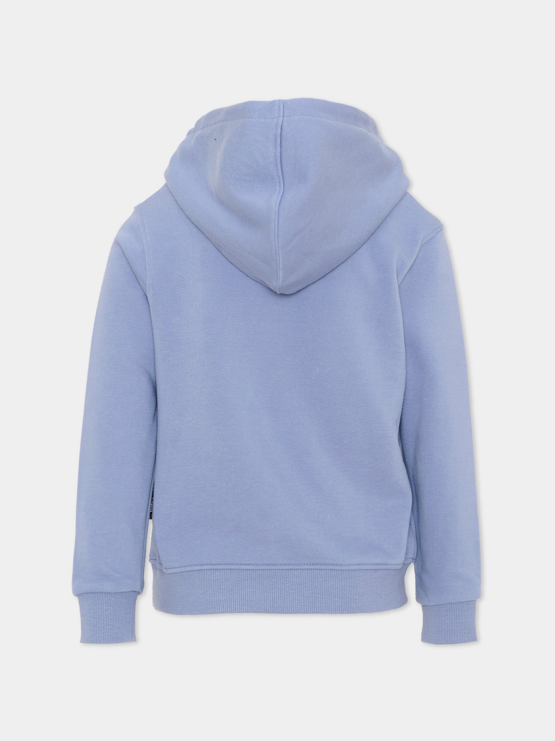 Felpa con cappuccio celeste per bambina con logo,Just Cavalli Kids,JGA26021FE BLUE_ENGL. BLUE ENGLISH