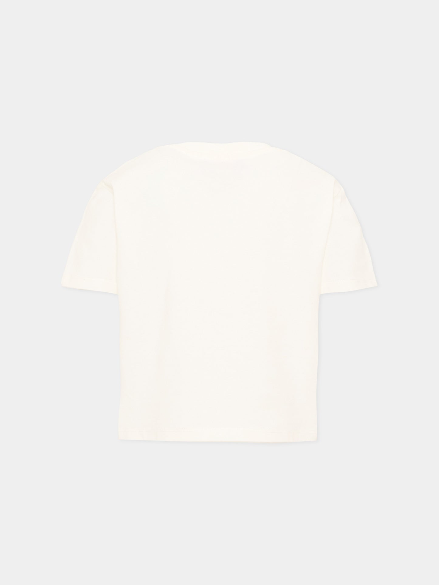 T-shirt avorio per bambina con fiori,Just Cavalli Kids,JGA26136TS MARSHMAL. MARSHMALLOW