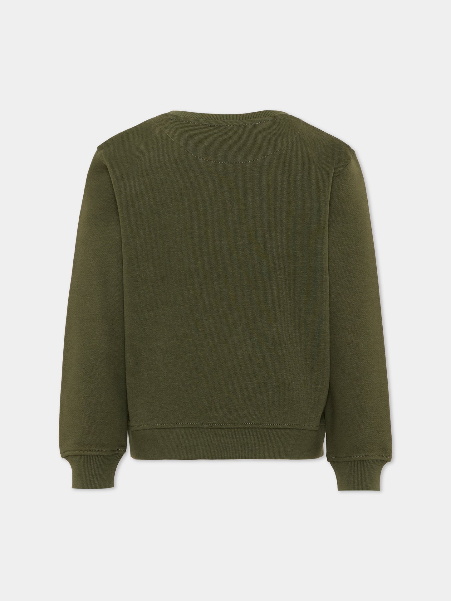 Felpa verde per bambino con logo,Just Cavalli Kids,JBA26031FE GREEN_DARK GREEN DARK