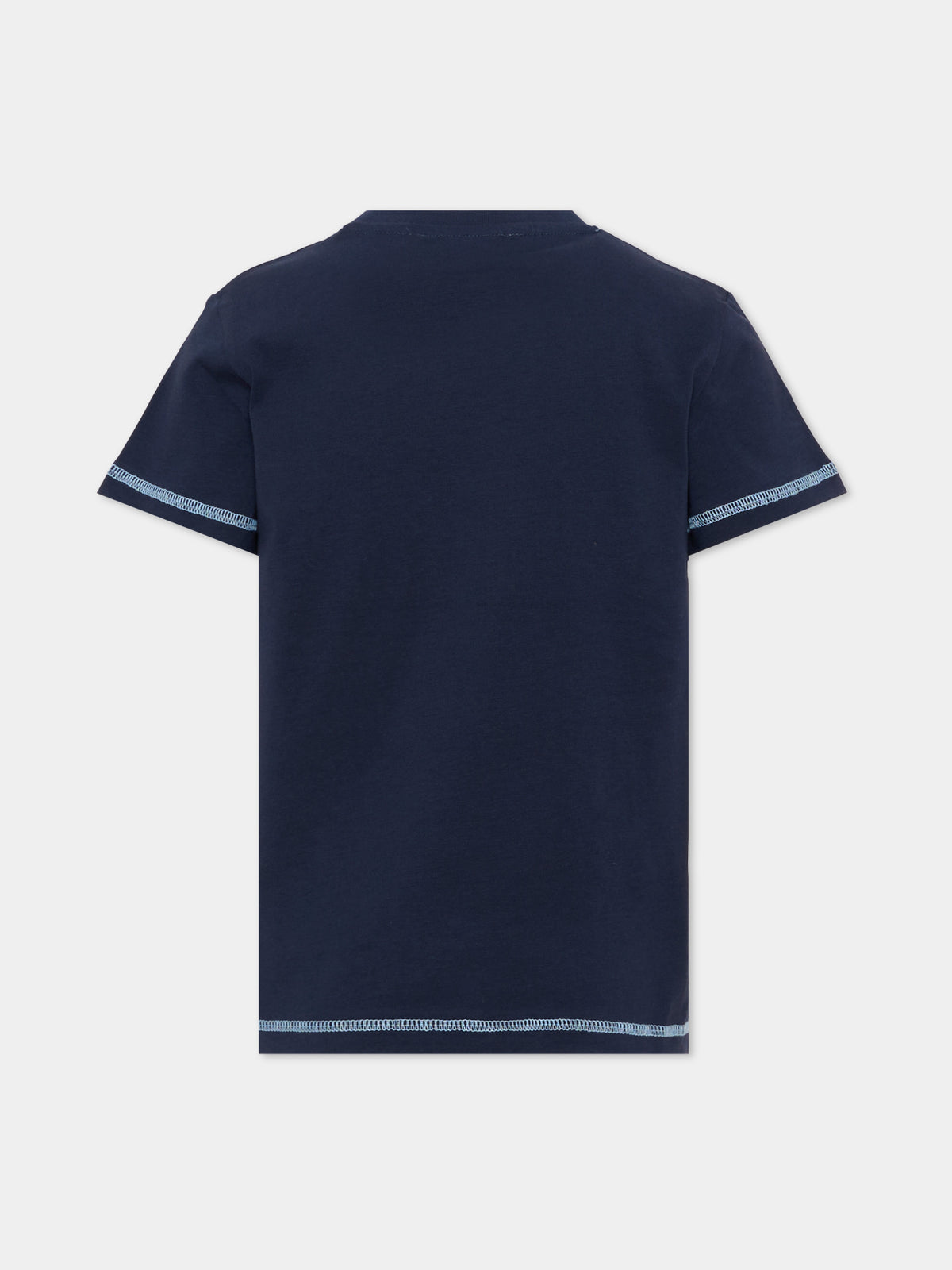T-shirt blu per bambino con logo,Just Cavalli Kids,JBA26129TS BLUE_NAVAL BLUE NAVAL
