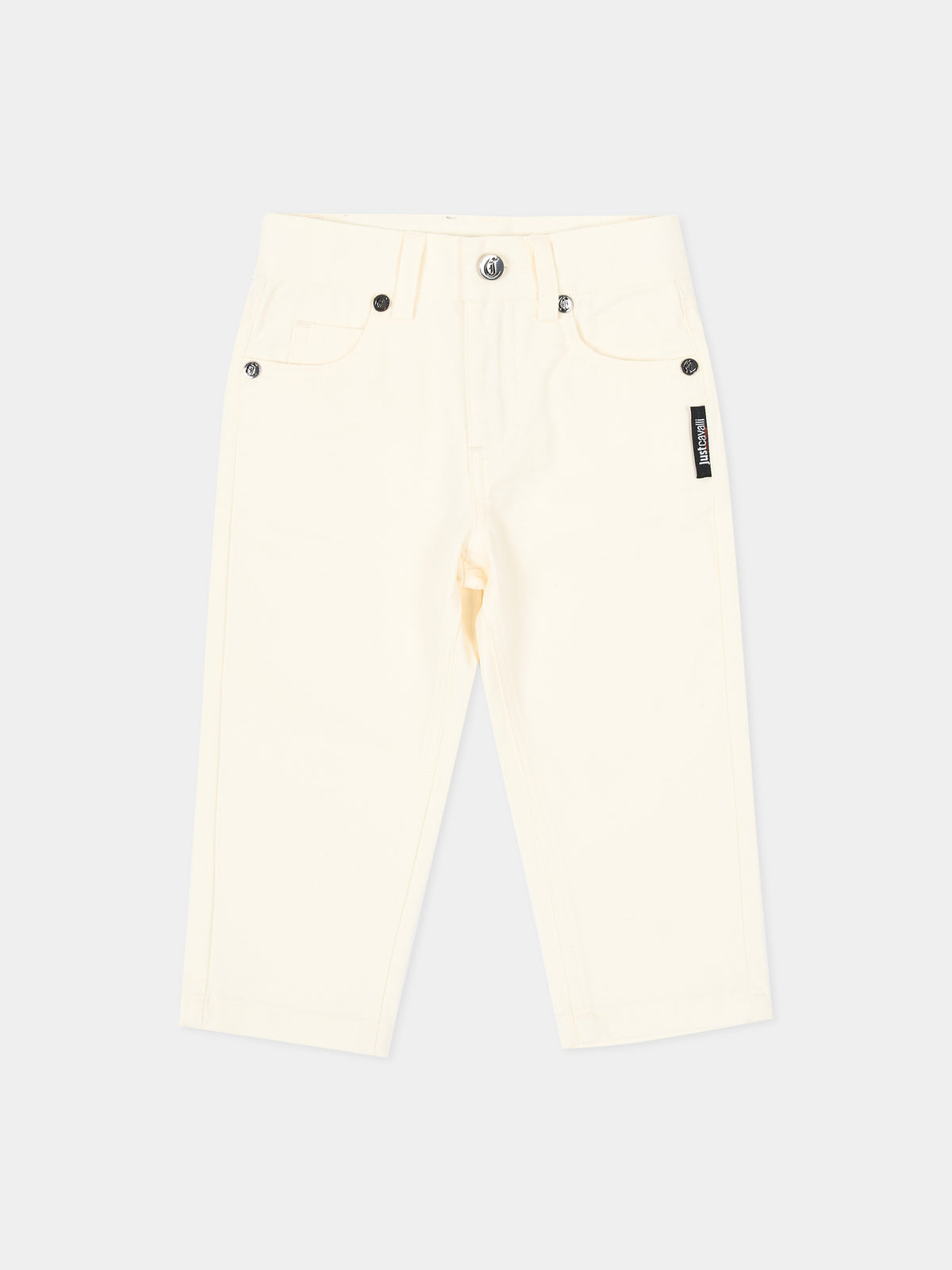 Pantalone avorio per neonato con logo,Just Cavalli Kids,JIA26040PA MARSHMAL. MARSHMALLOW
