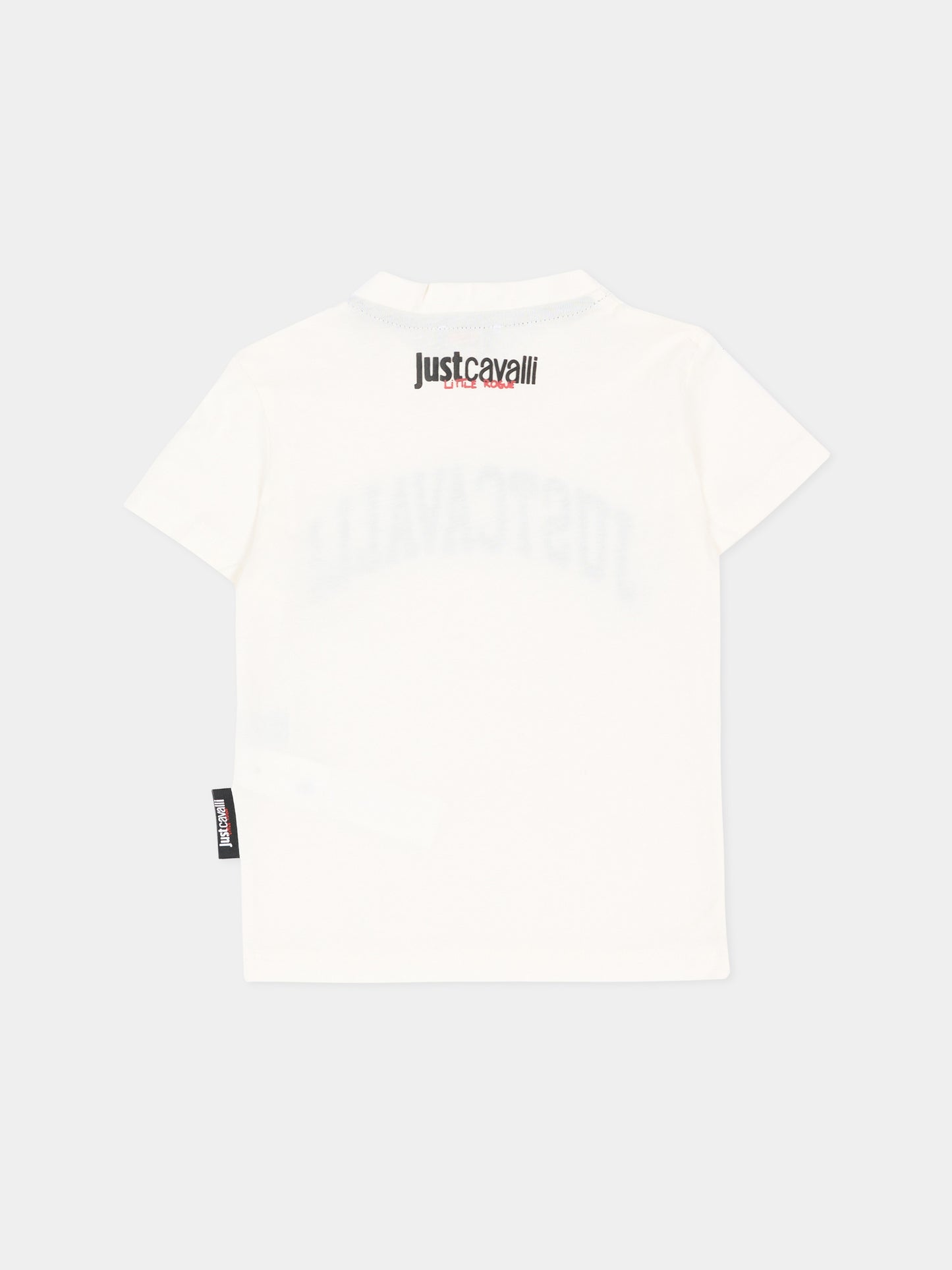 T-shirt avorio per neonato con logo,Just Cavalli Kids,JIA26053TS MARSHMAL. MARSHMALLOW
