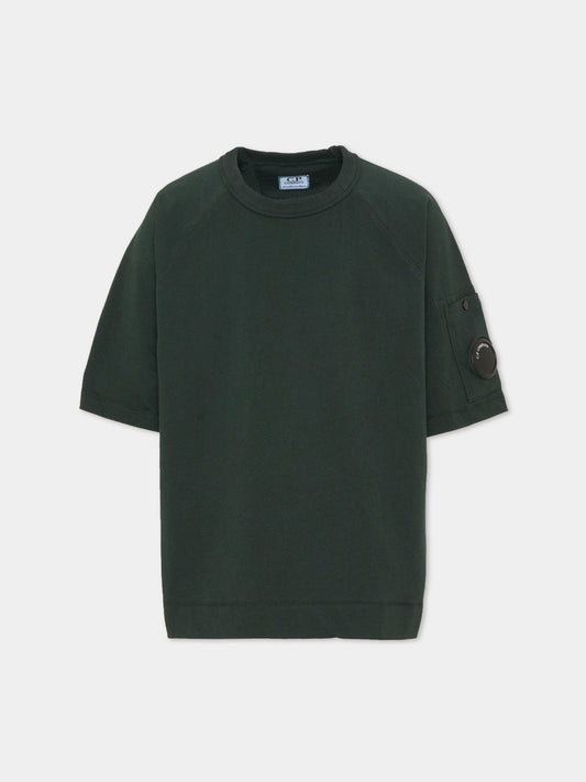 T-shirt verde per bambino con logo,C. P. Company,CNM00R LAA17 30807