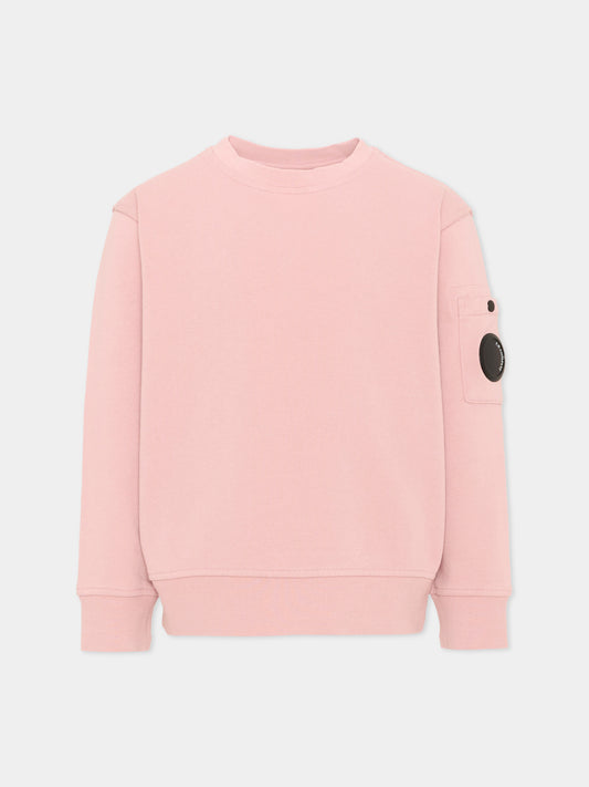 Felpa rosa per bambino con tasca,C. P. Company,COF00X LCA76 50504