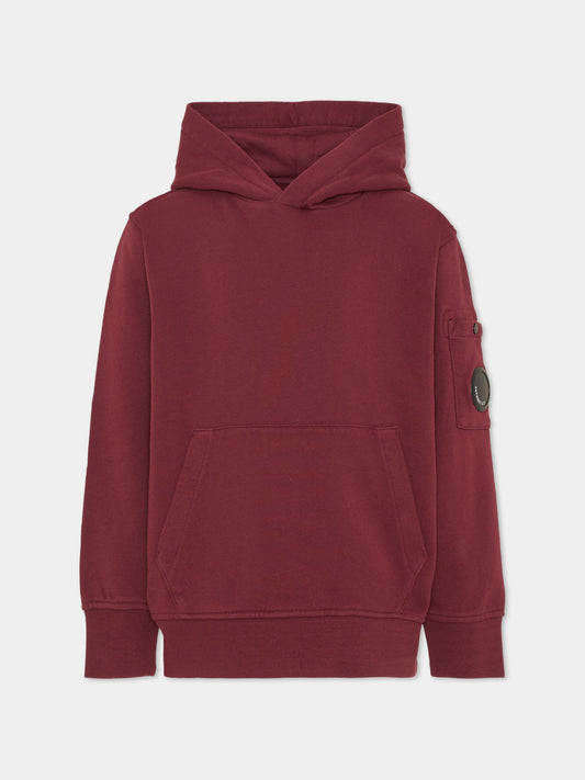Felpa con cappuccio bordeaux per bambino,C. P. Company,COF00Y LCA76 51686