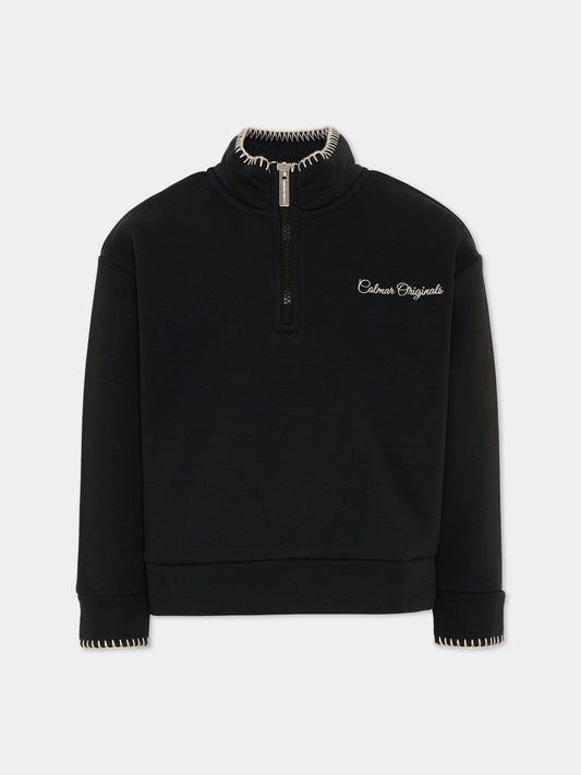 Felpa nera per bambina con logo,Colmar Originals Kids,3641 3ZN 99