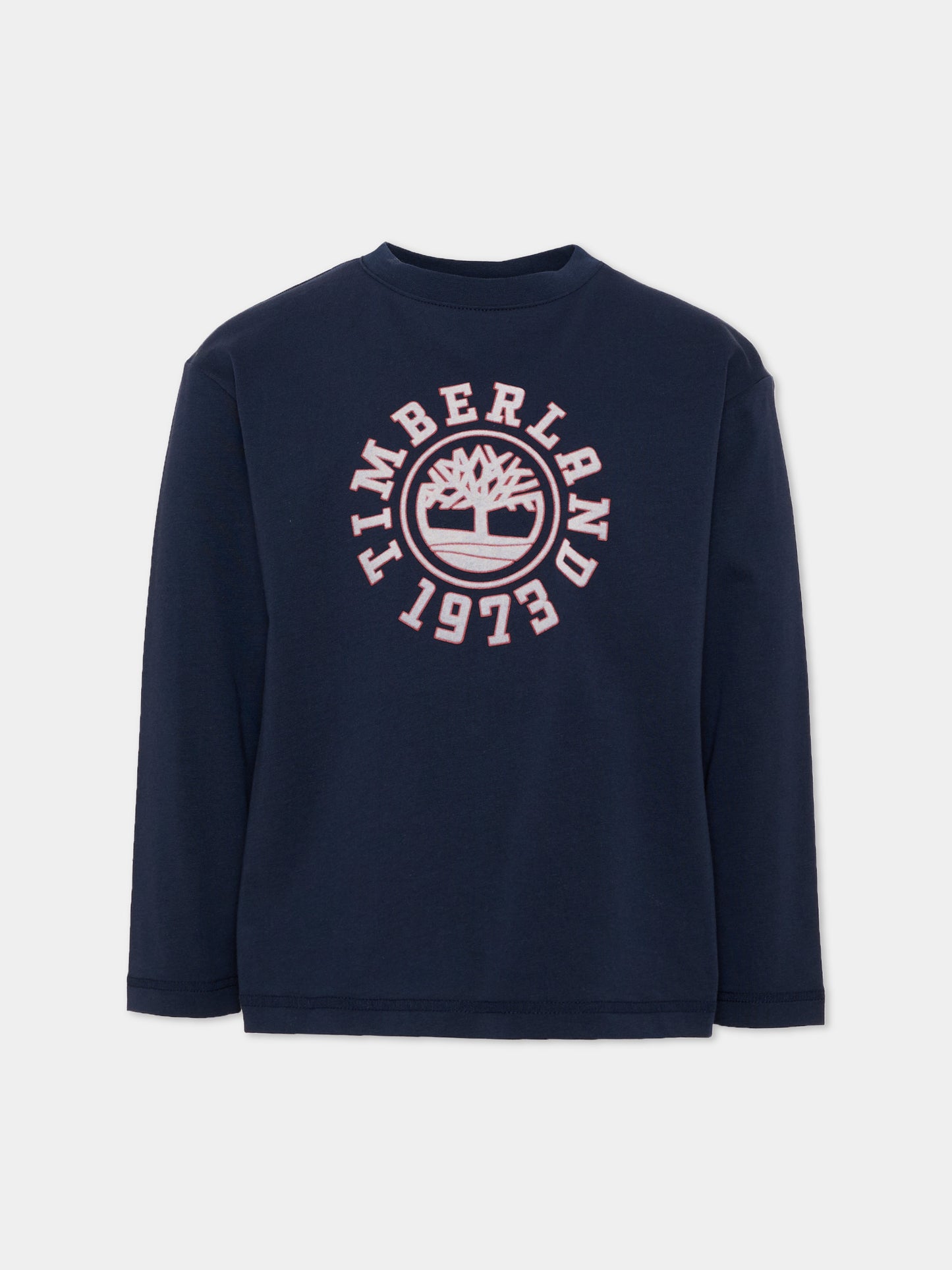 T-shirt a manica lunga blu con logo,Timberland,T61049 849