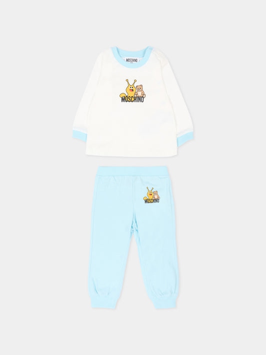 Completo sportivo avorio per neonati con Teddy Bear,Moschino Kids,MVK02F LAA10 84325