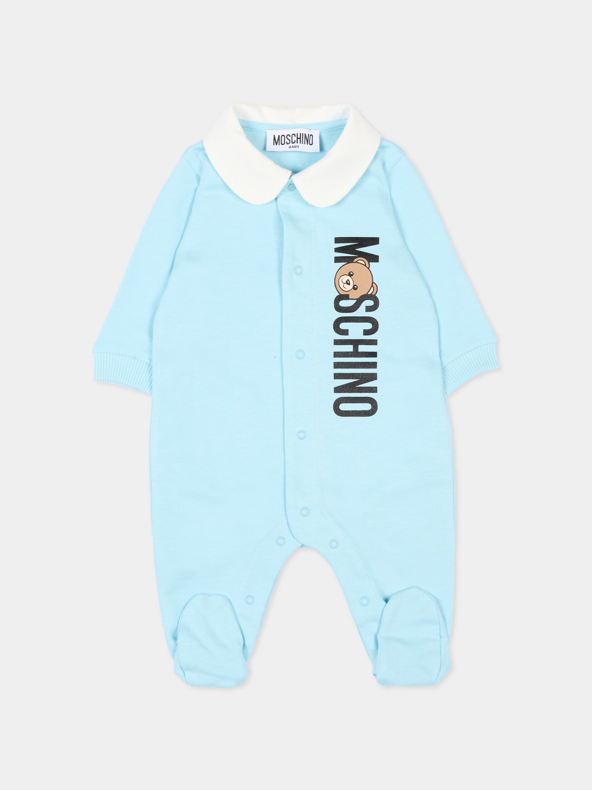 Tutina celeste per neonato con Teddy Bear,Moschino Kids,MUY08S LCA63 40304