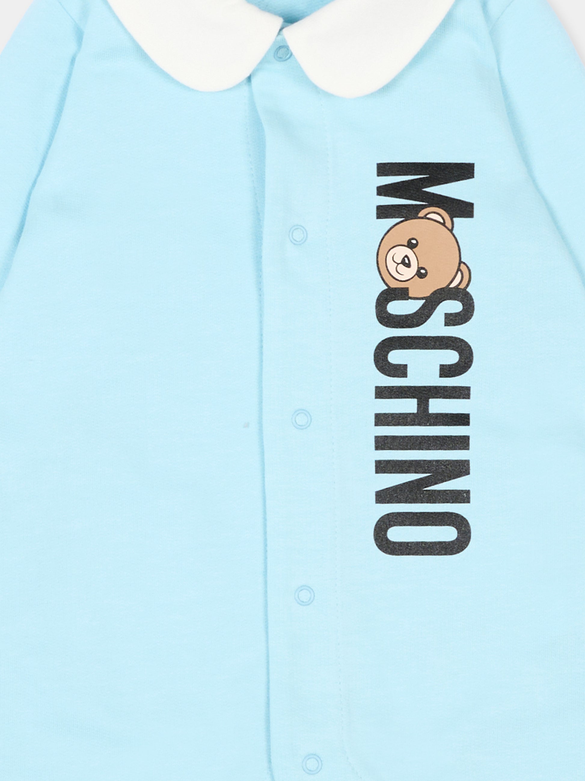 Tutina celeste per neonato con Teddy Bear,Moschino Kids,MUY08S LCA63 40304