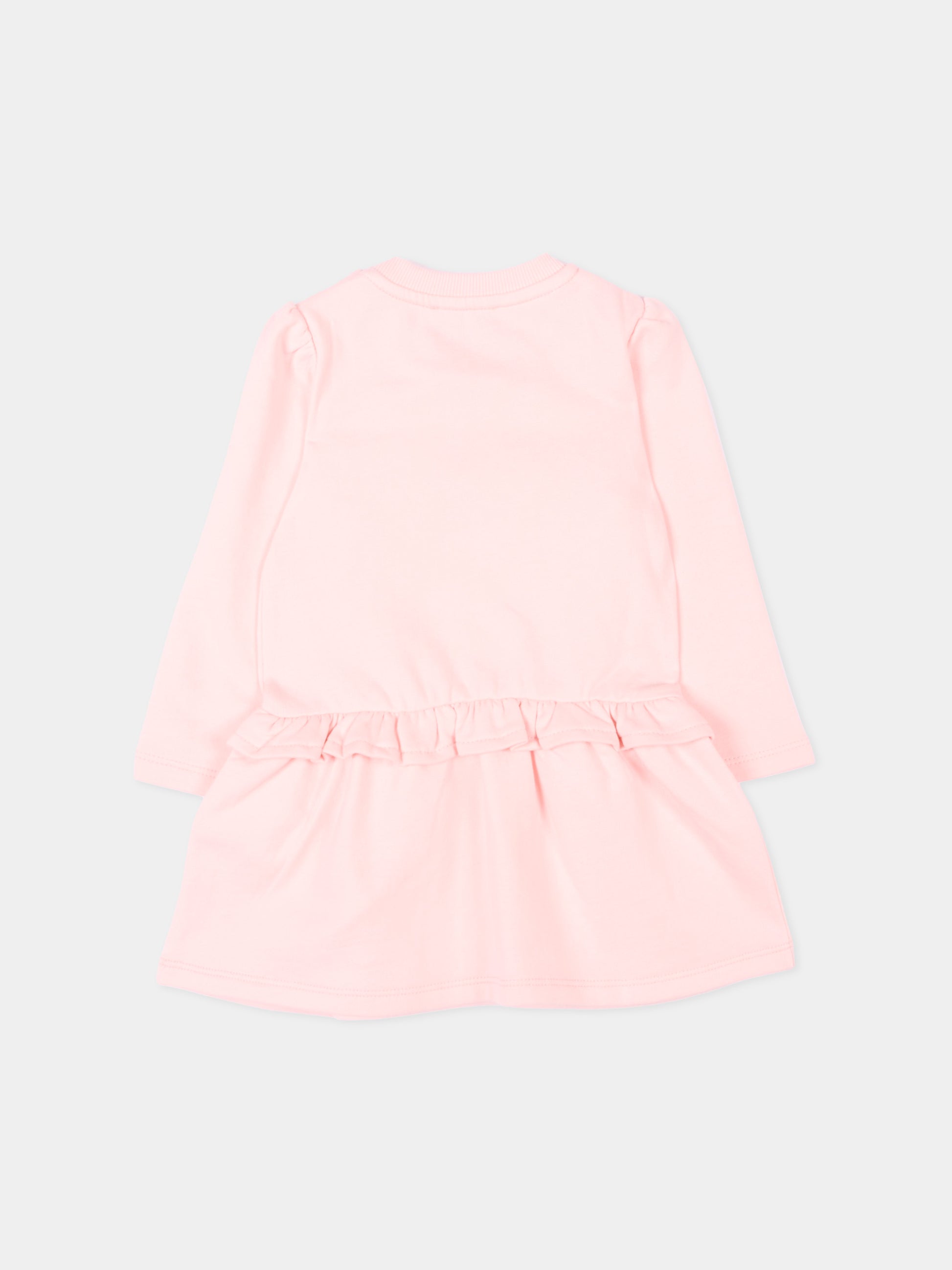 Vestito rosa per neonata con Teddy Bear,Moschino Kids,MDV0D1 LCA60 50209