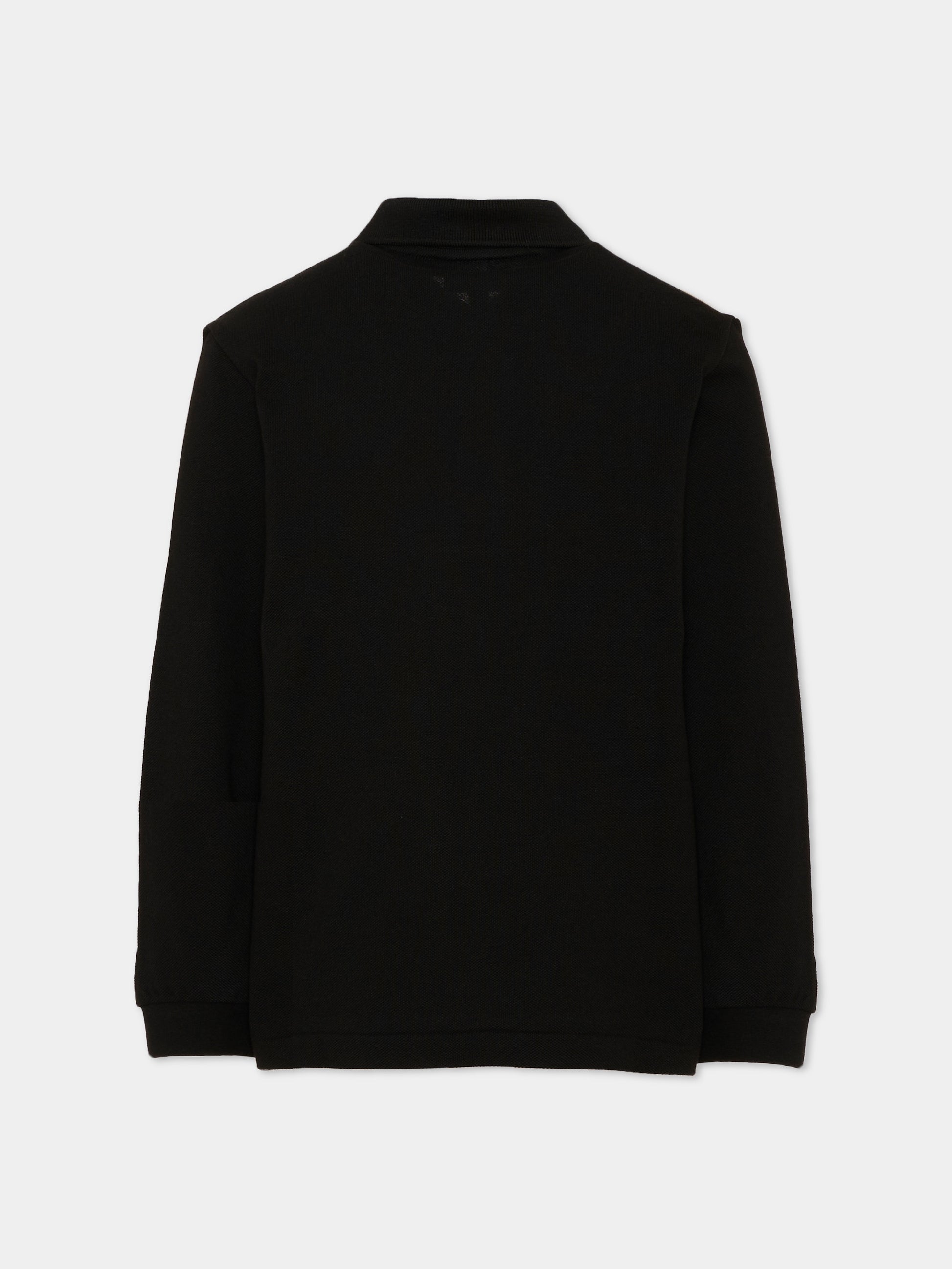 Polo nera per bambino con logo,Lacoste,7387 K96