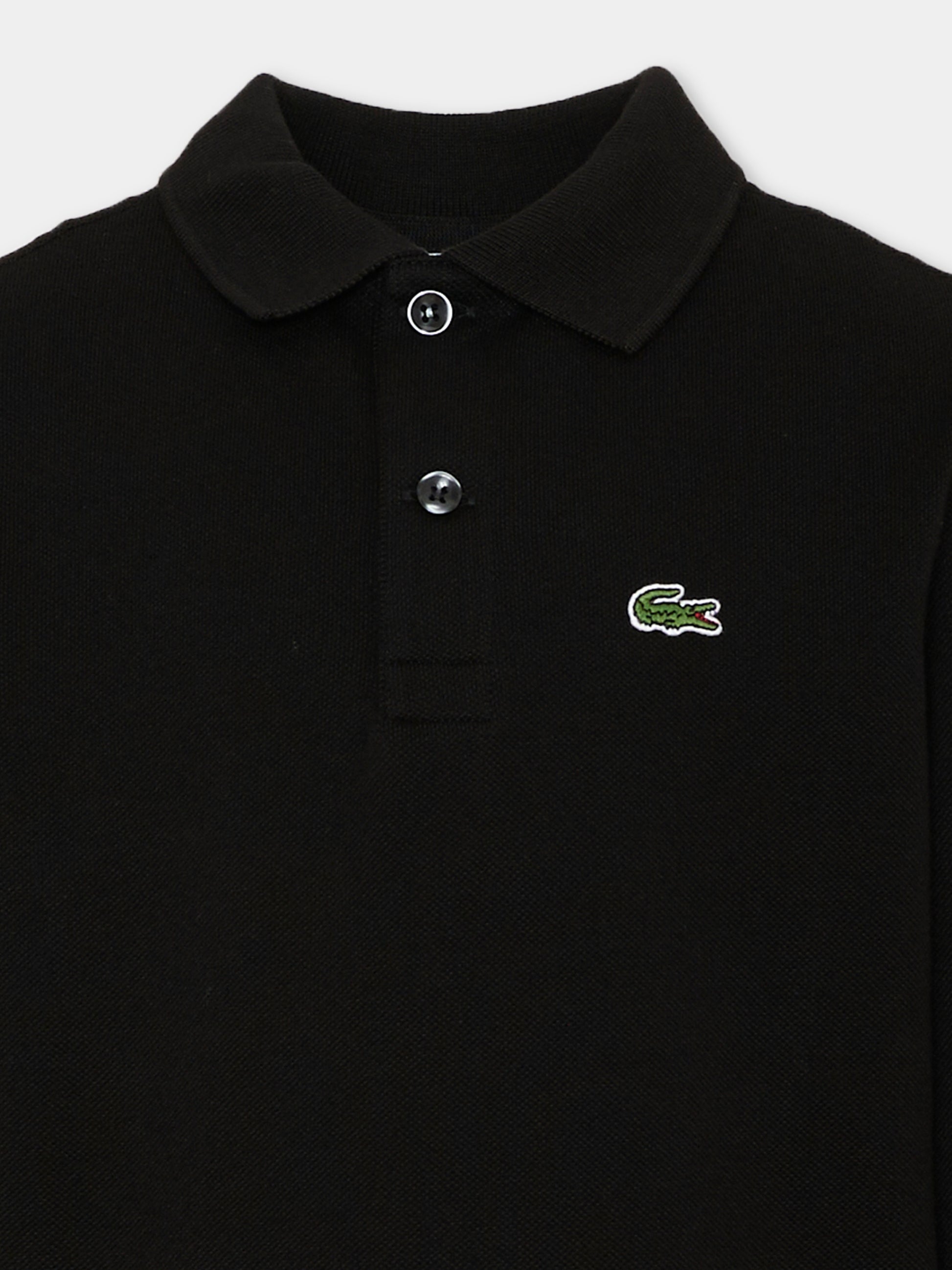 Polo nera per bambino con logo,Lacoste,7387 K96