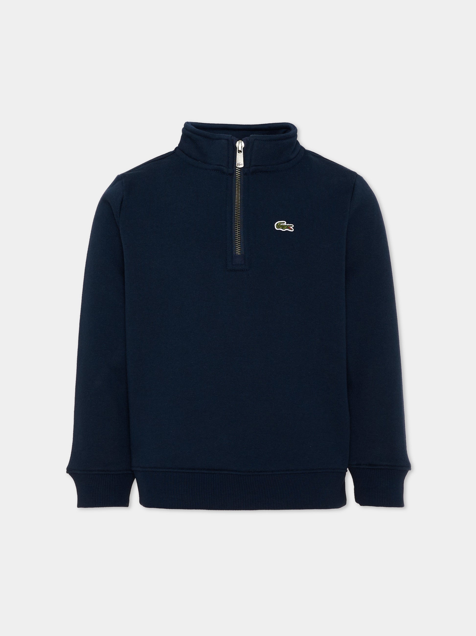 Felpa blu per bambini con zip,Lacoste,7030 UGW