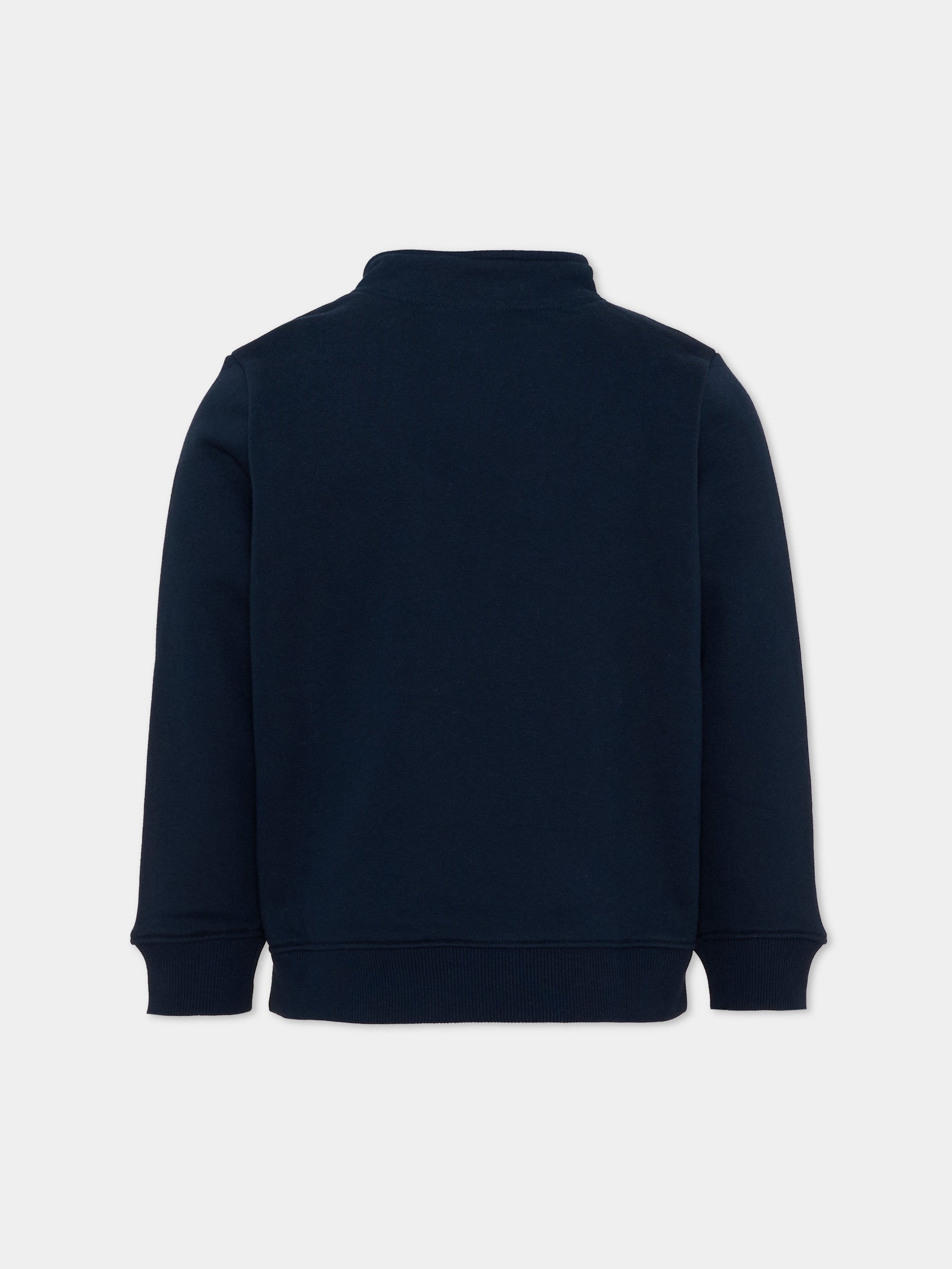 Felpa blu per bambini con zip,Lacoste,7030 UGW