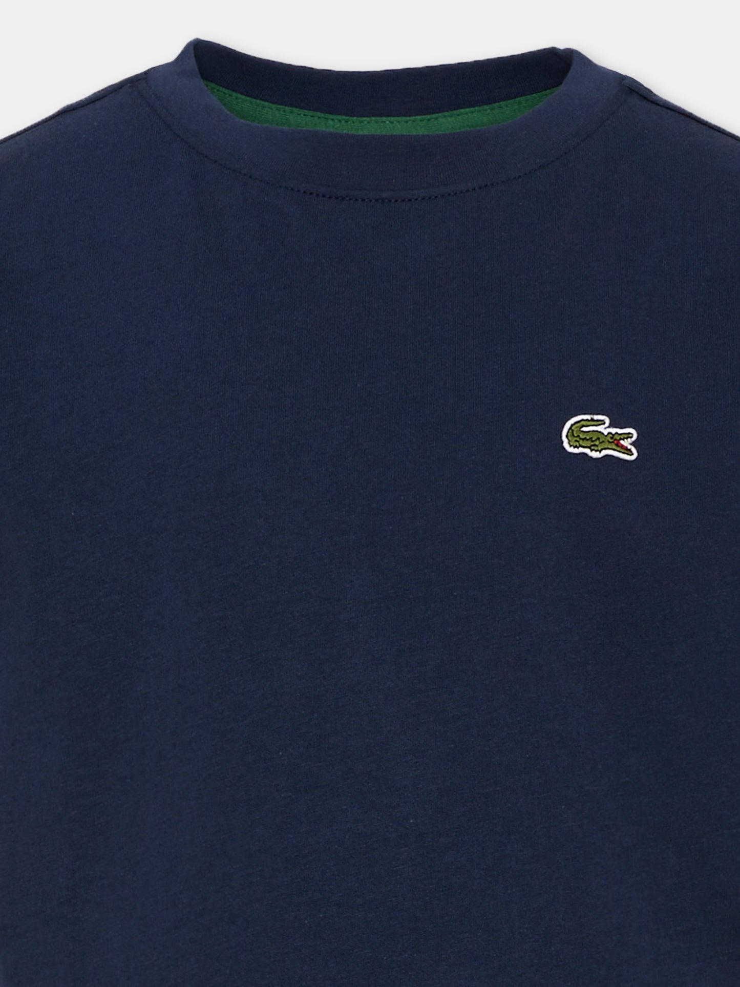 T-shirt blu per bambini con logo,Lacoste,7867 UGW