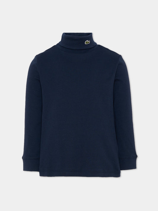 Dolcevita blu per bambini con logo,Lacoste,7710 UGW