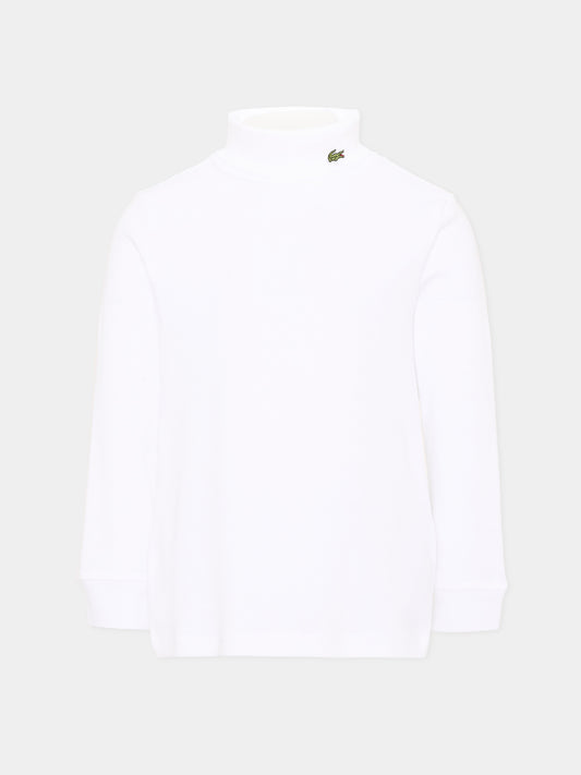 Dolcevita bianco per bambini con logo,Lacoste,7710 W8L