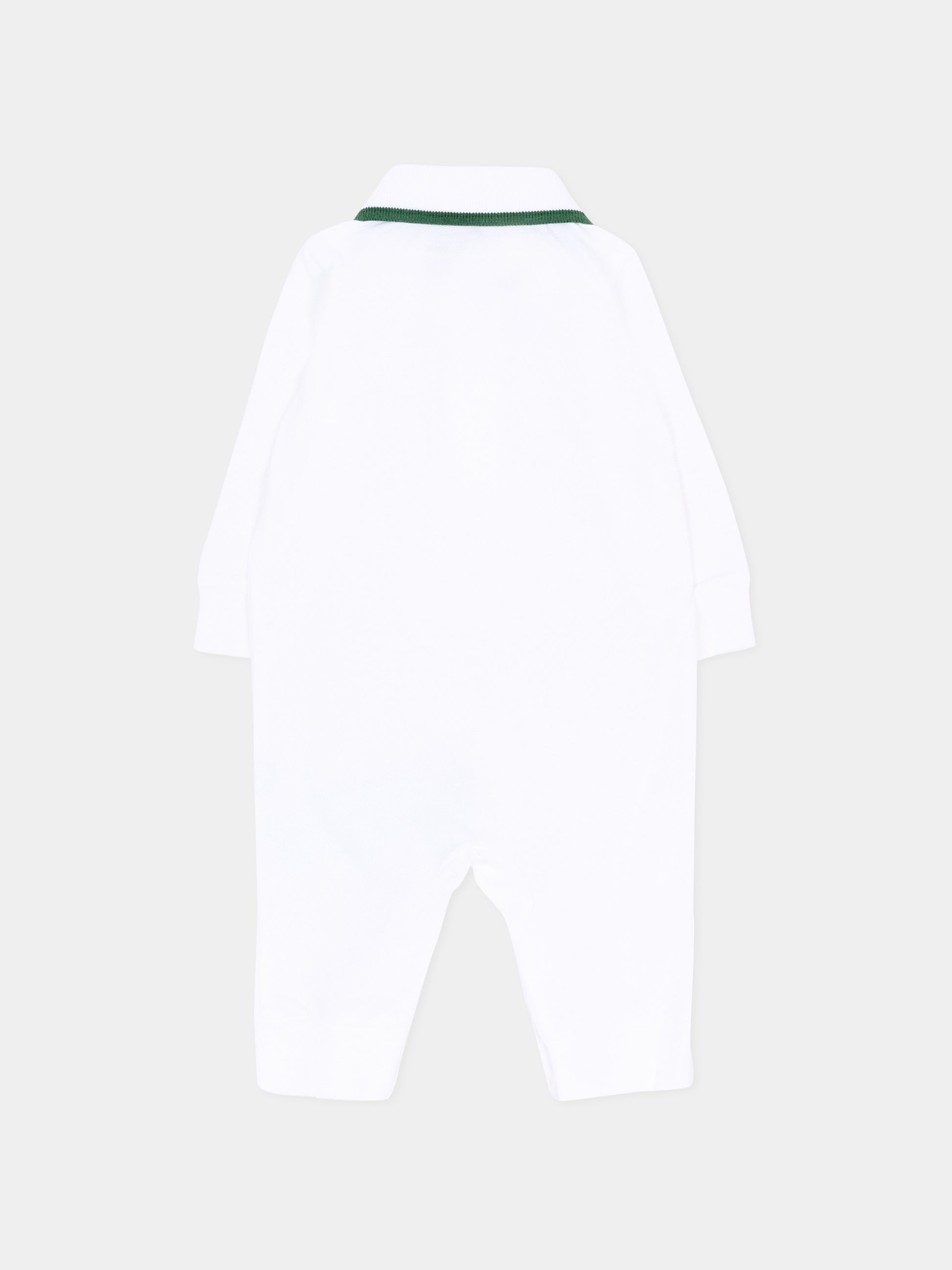 Tutina bianca per neonato con logo,Lacoste,7185 W8L