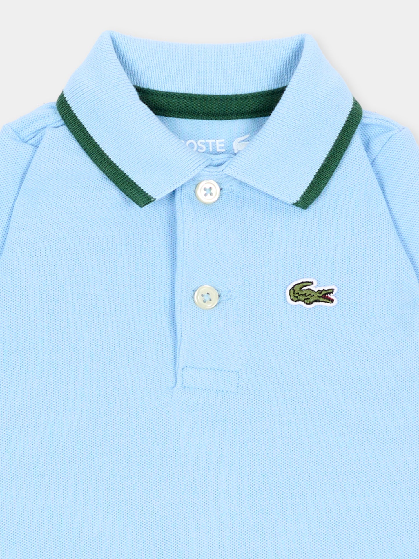 Tutina azzurra per neonato con logo,Lacoste,7185 HBP