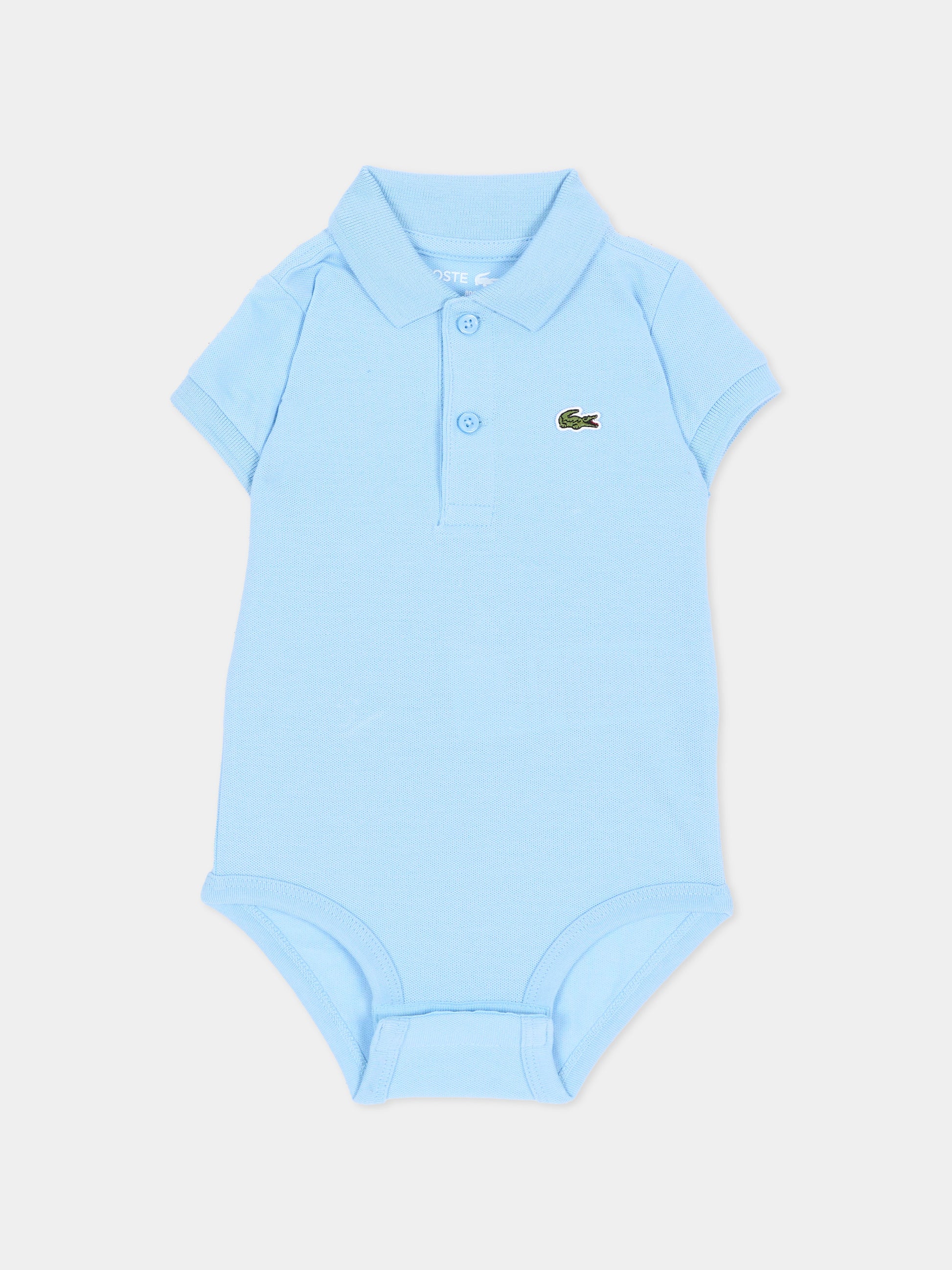 Body azzurro per neonato con polo,Lacoste,7118 HBP