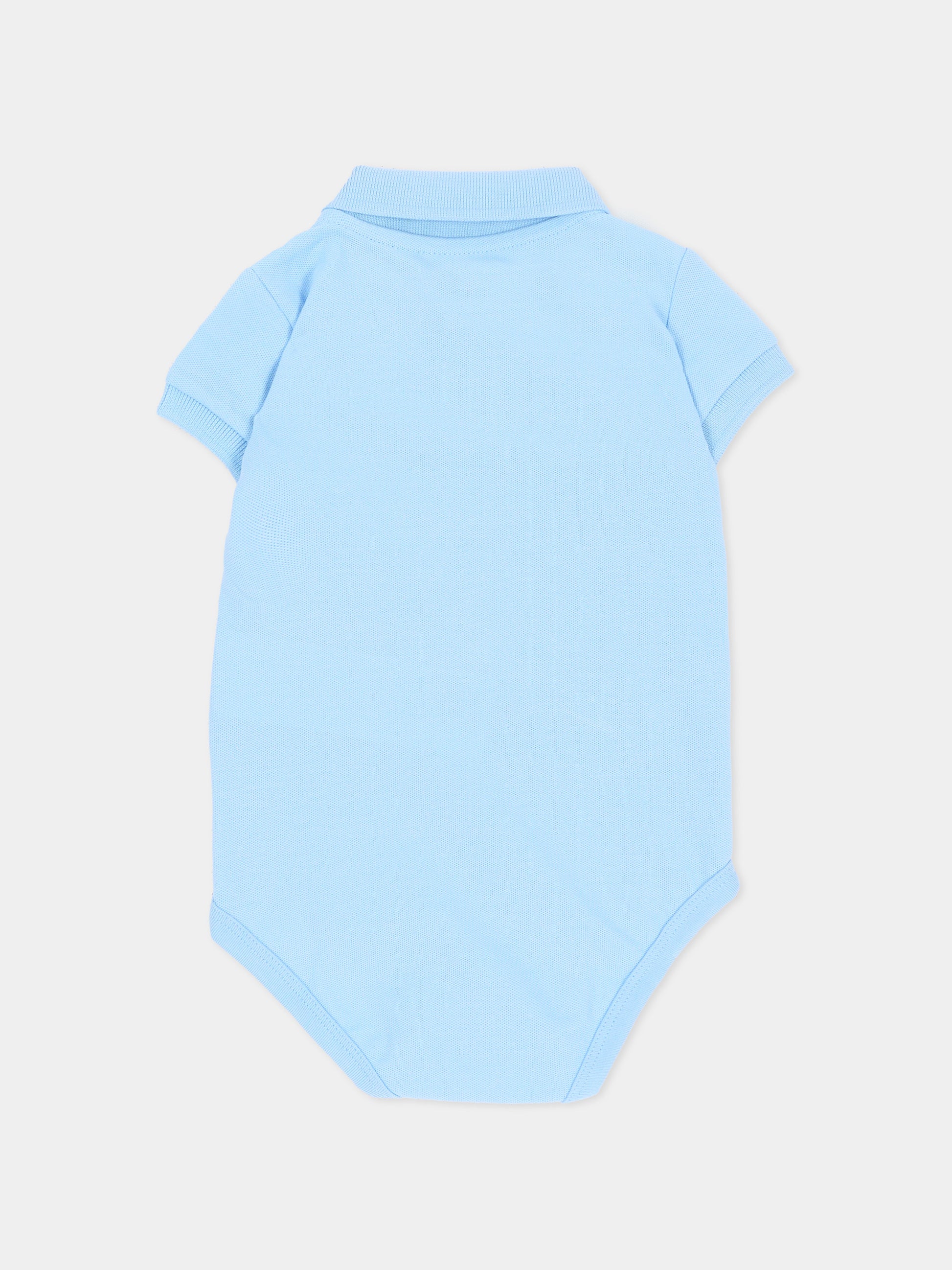 Body azzurro per neonato con polo,Lacoste,7118 HBP