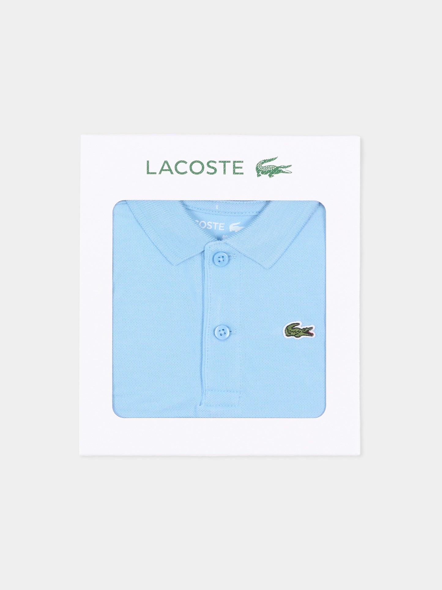 Body azzurro per neonato con polo,Lacoste,7118 HBP