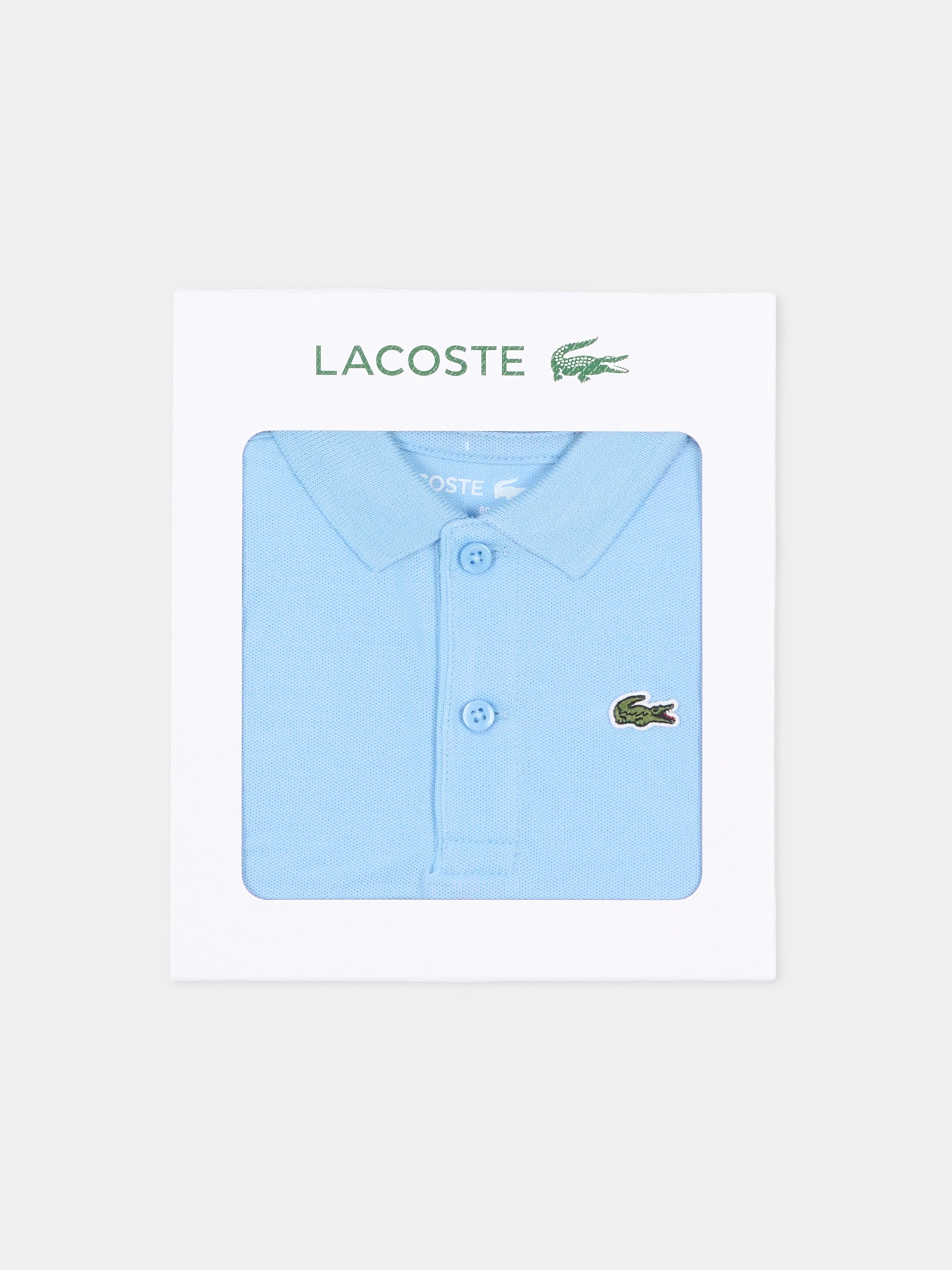 Body azzurro per neonato con polo,Lacoste,7118 HBP