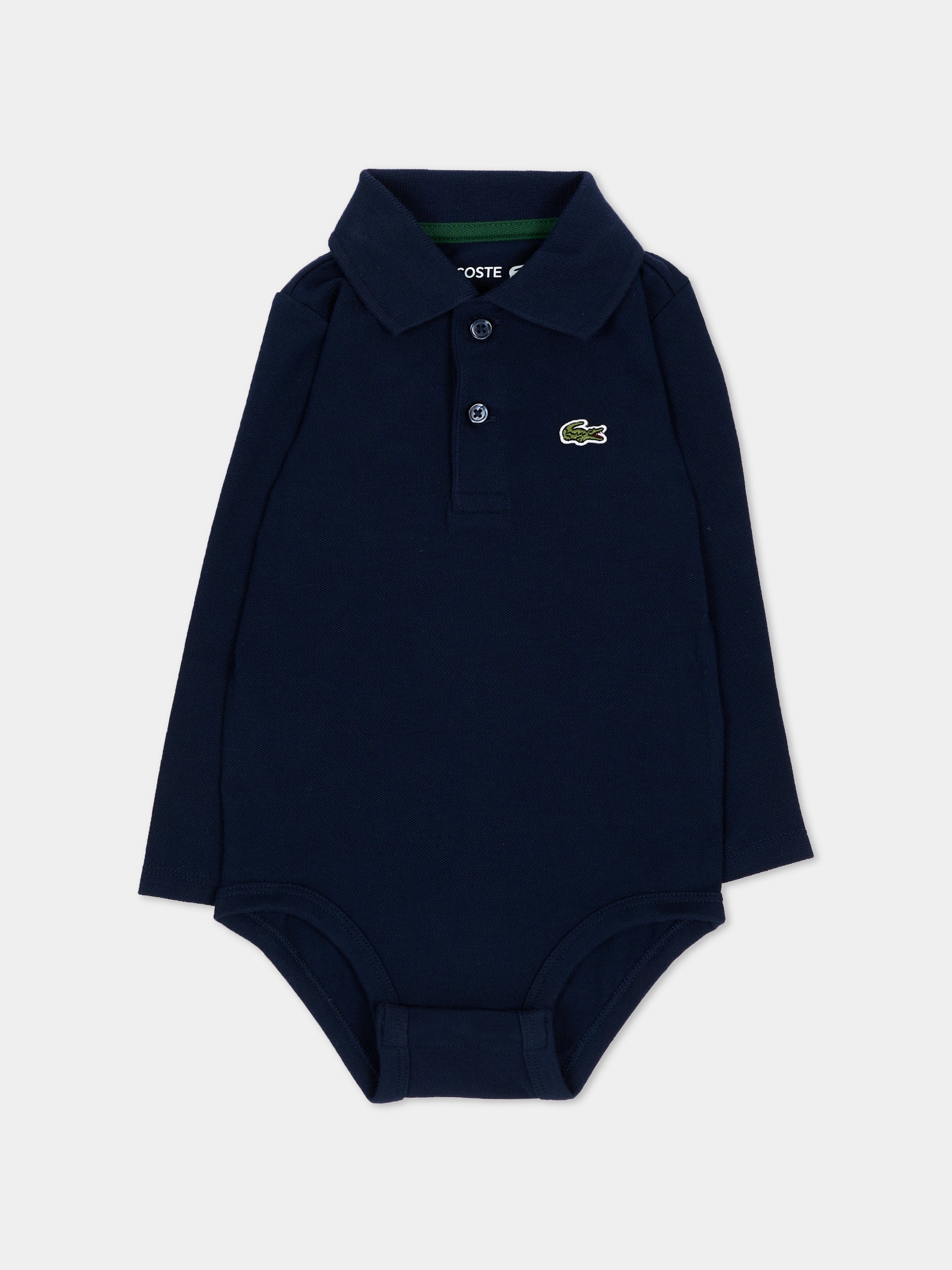 Body blu per neonato con logo,Lacoste,7338 UGW
