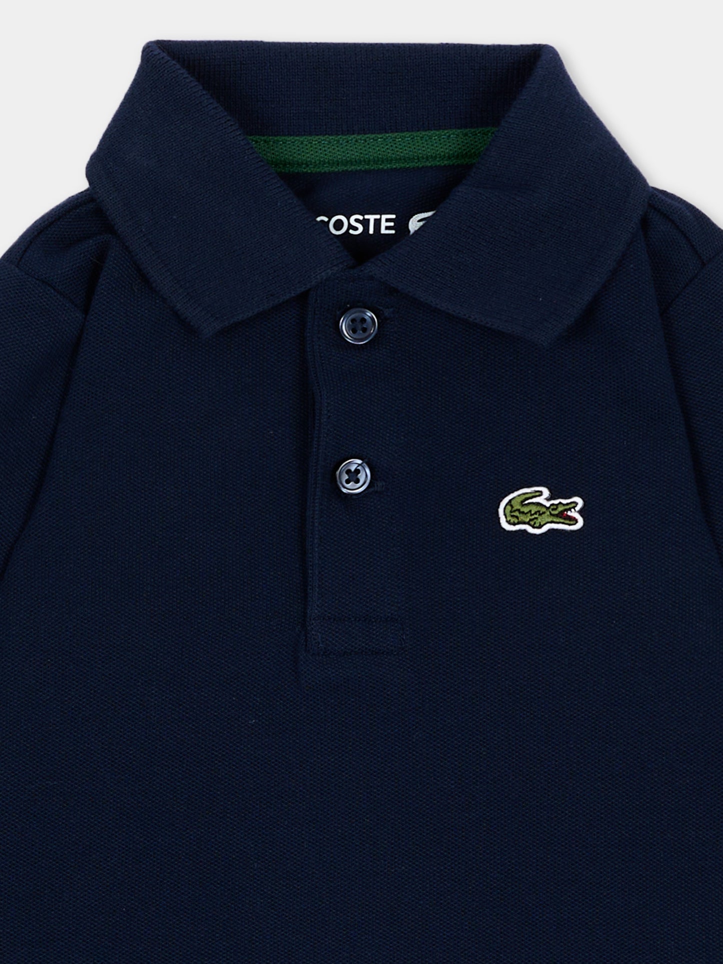 Body blu per neonato con logo,Lacoste,7338 UGW