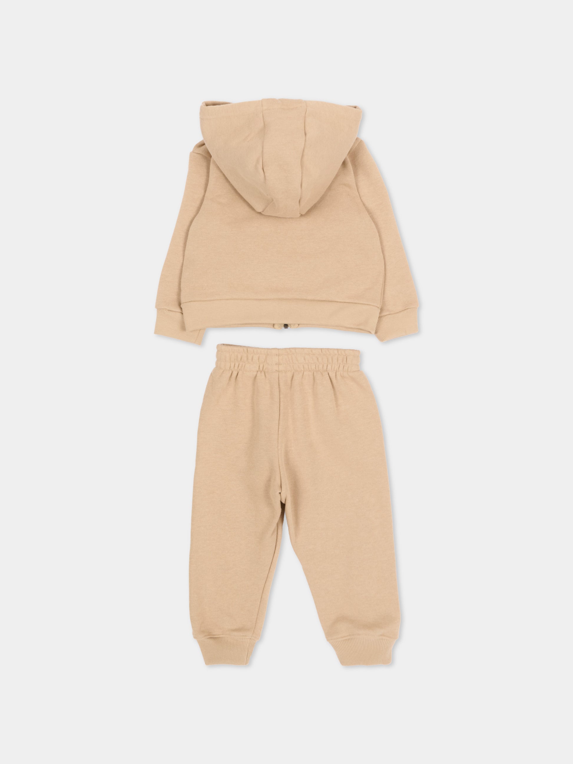 Completo sportivo lungo beige per neonato con logo,Lacoste,7192 02S