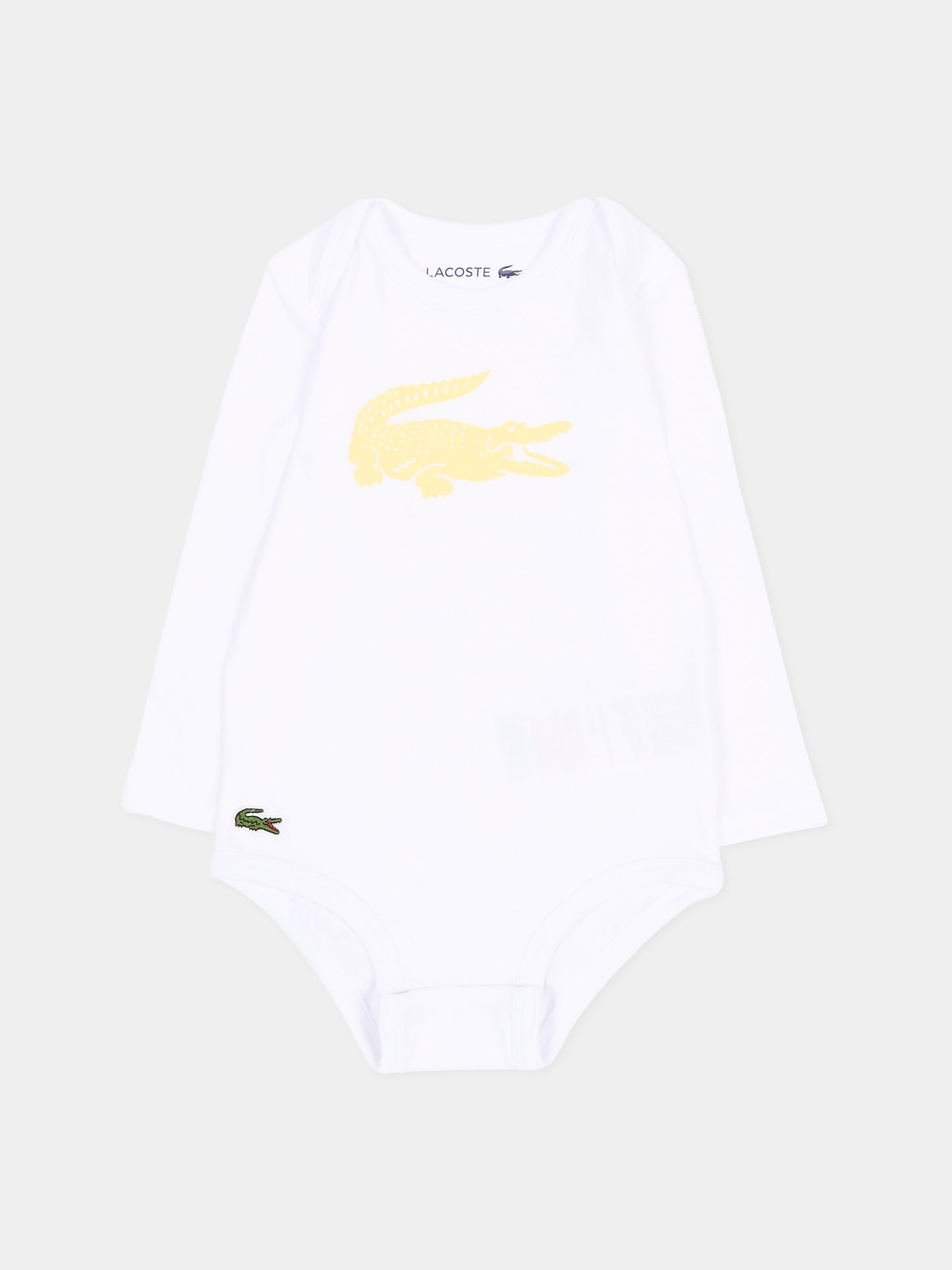 Completo sportivo lungo beige per neonato con logo,Lacoste,7192 02S