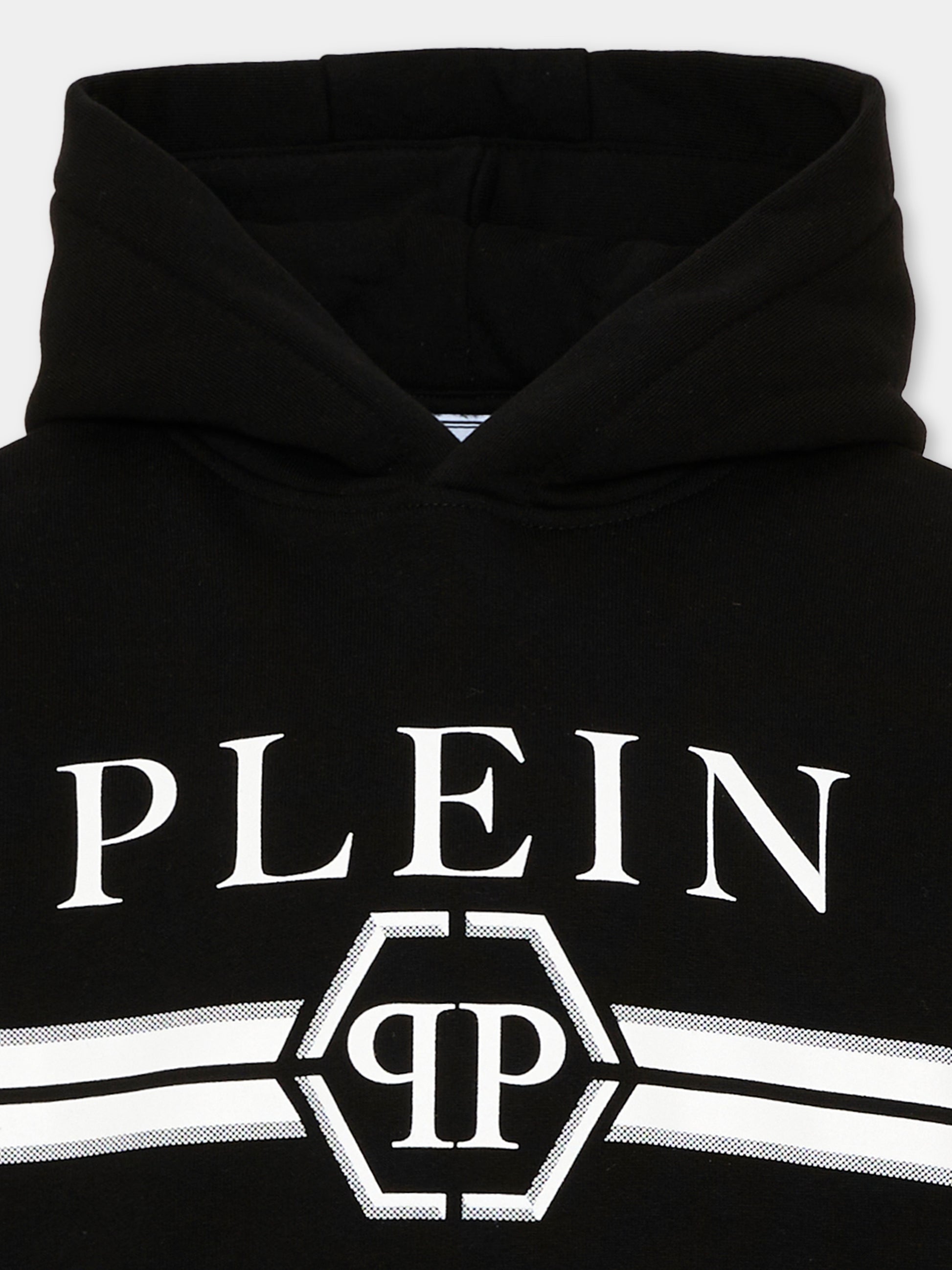 Felpa nera per bambino con logo,Philipp Plein Junior,F6PHJBHS092 110