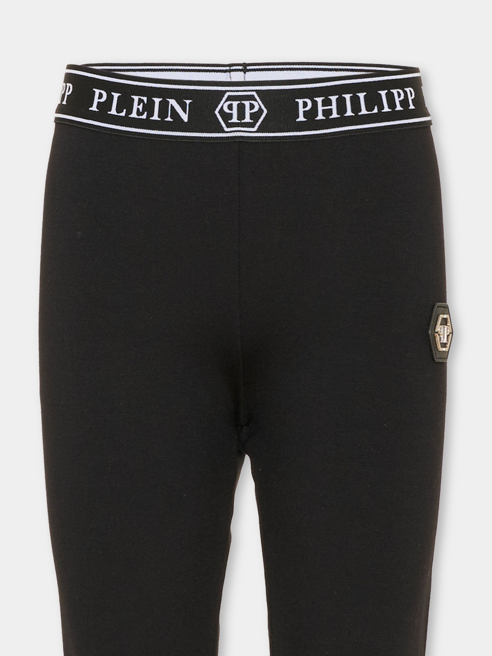 Leggings neri per bambina,Philipp Plein Junior,F6PHJGLG169 110