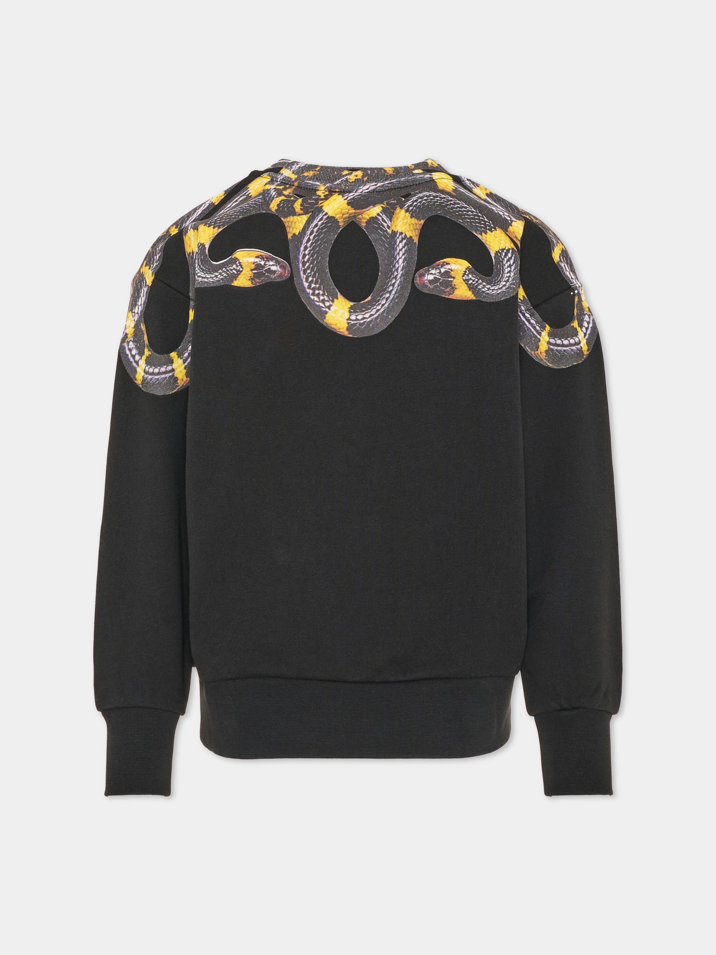 Felpa girocollo nera per bambino con serpente,County Of Milan Kids,F6CMJBSW021 110