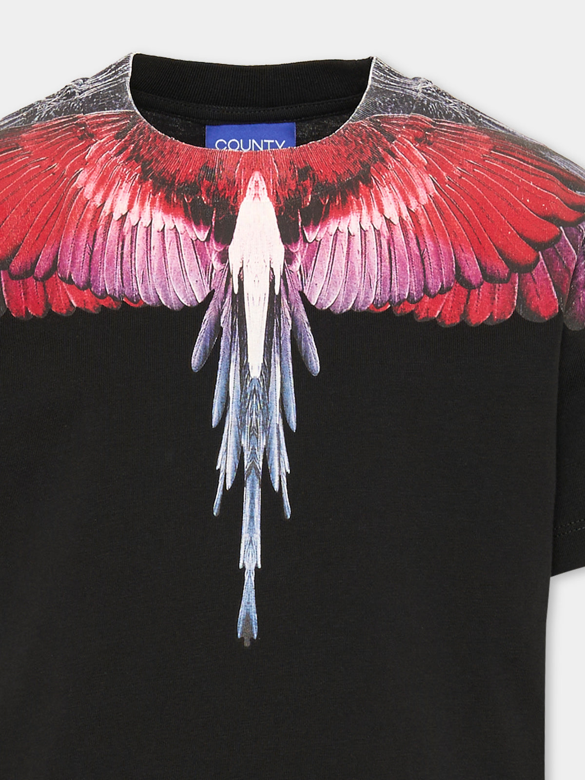 T-shirt nera per bambino con ali,County Of Milan Kids,F6CMJBTH028 110