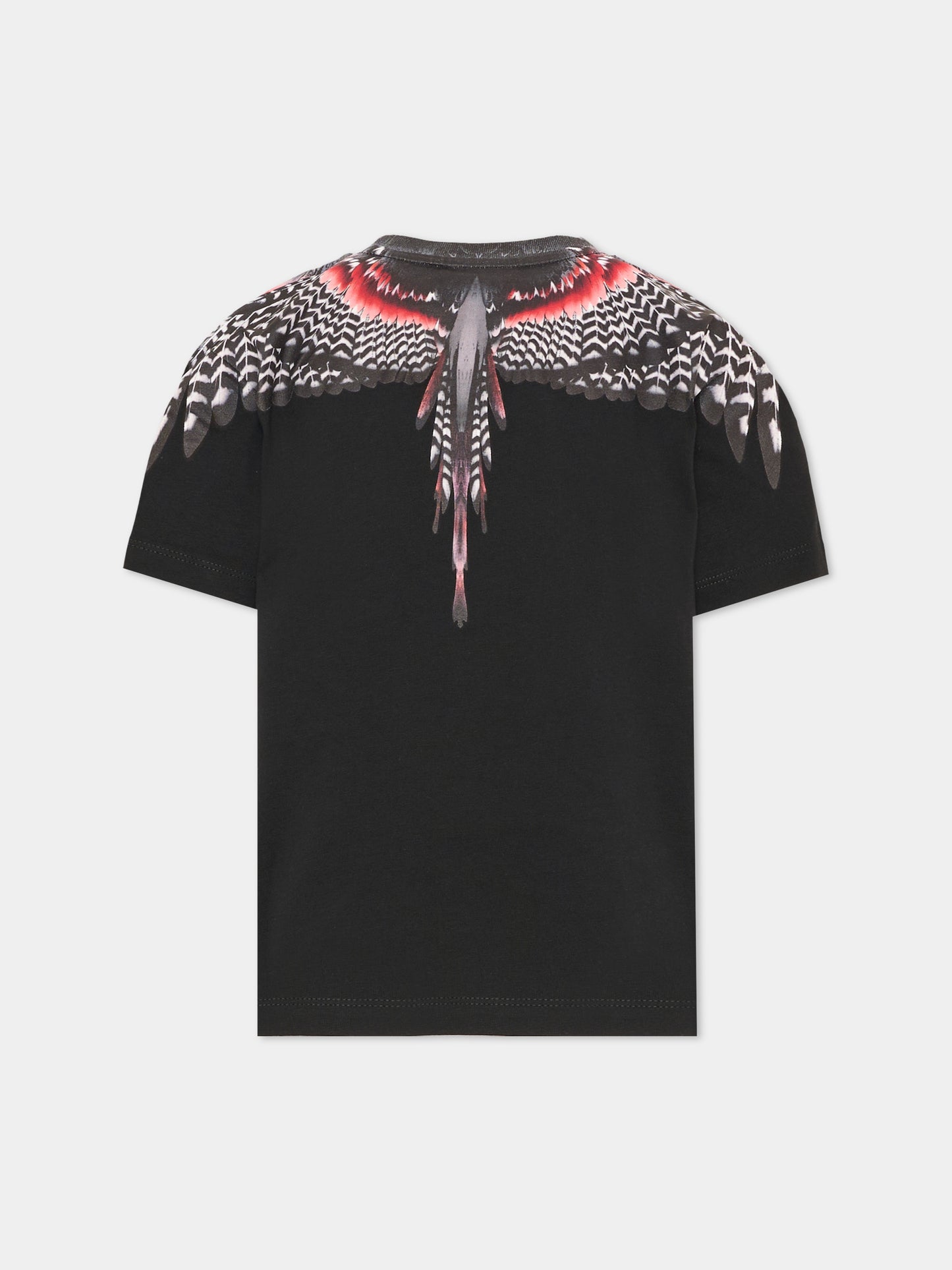 T-shirt nera per bambino con ali,County Of Milan Kids,F6CMJBTH043 110