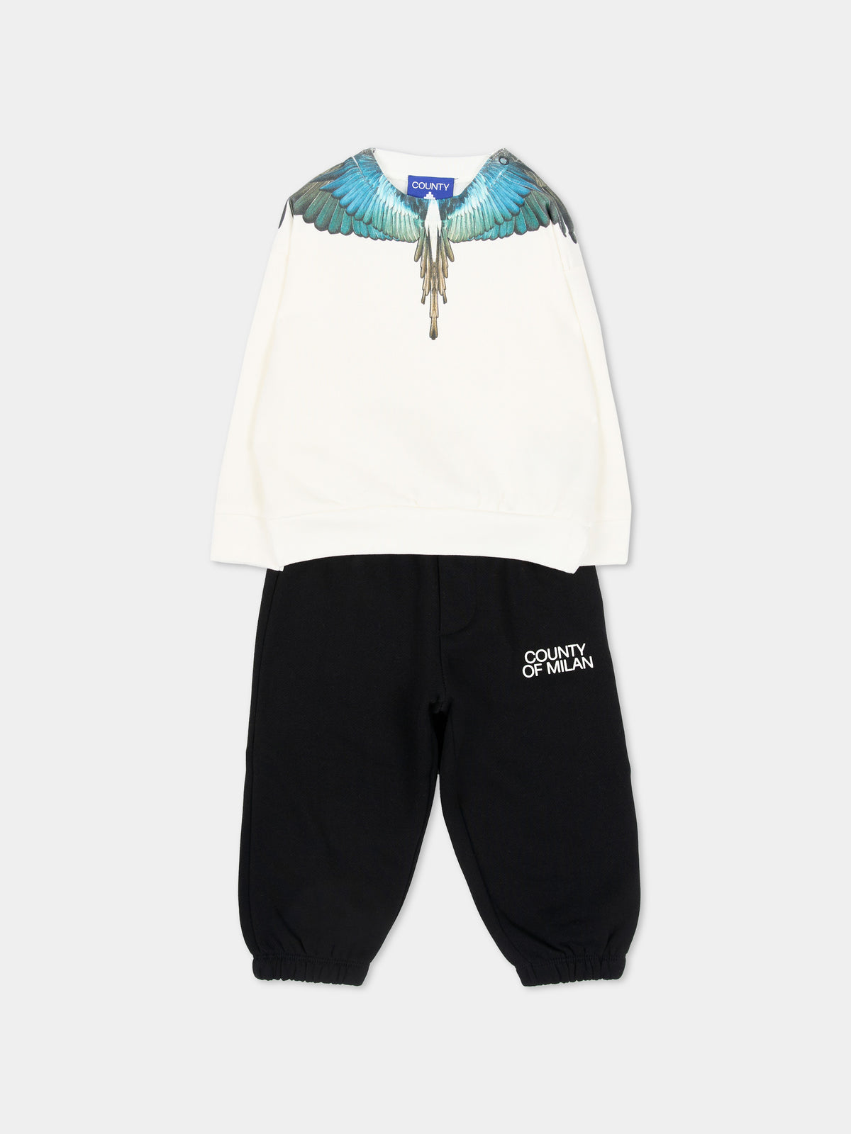 Completo sportivo lungo bianco per neonato,County Of Milan Kids,F6CMNBTP115 412